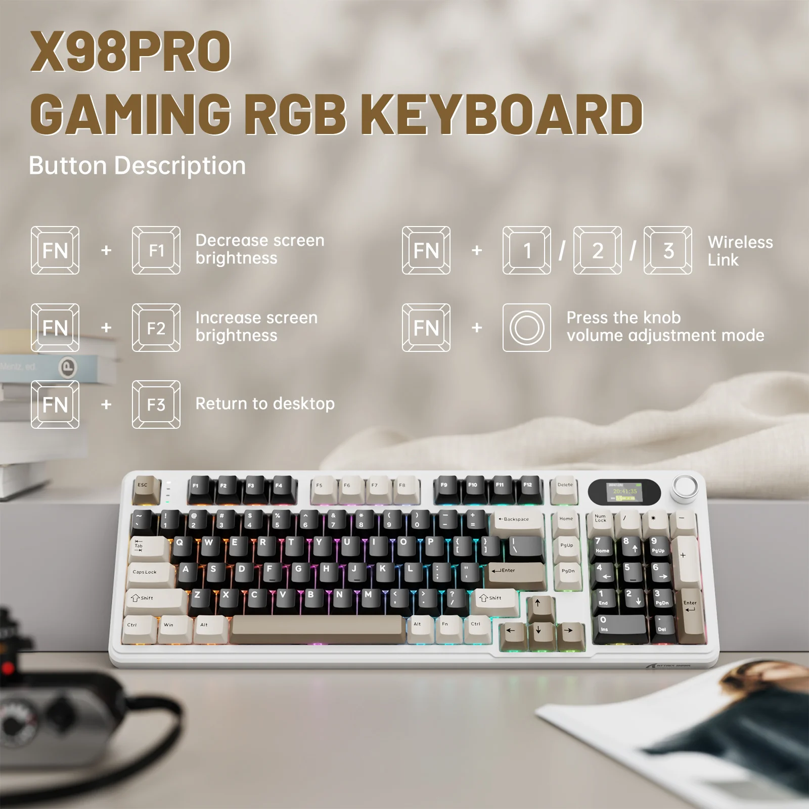 ATTACK SHARK X98PRO Wireless Gaming Keyboard 17 ATTACK SHARK X98PRO Wireless Gaming Keyboard