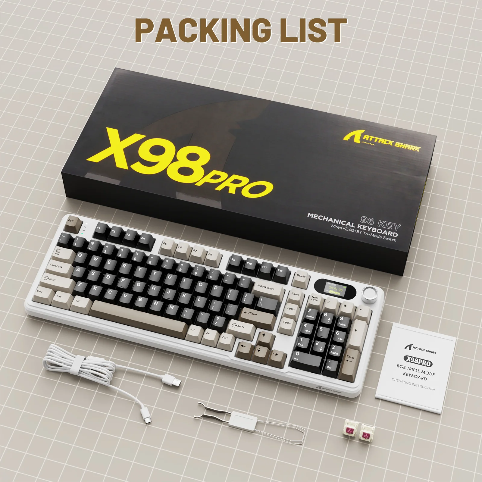 ATTACK SHARK X98PRO Wireless Gaming Keyboard 18 ATTACK SHARK X98PRO Wireless Gaming Keyboard