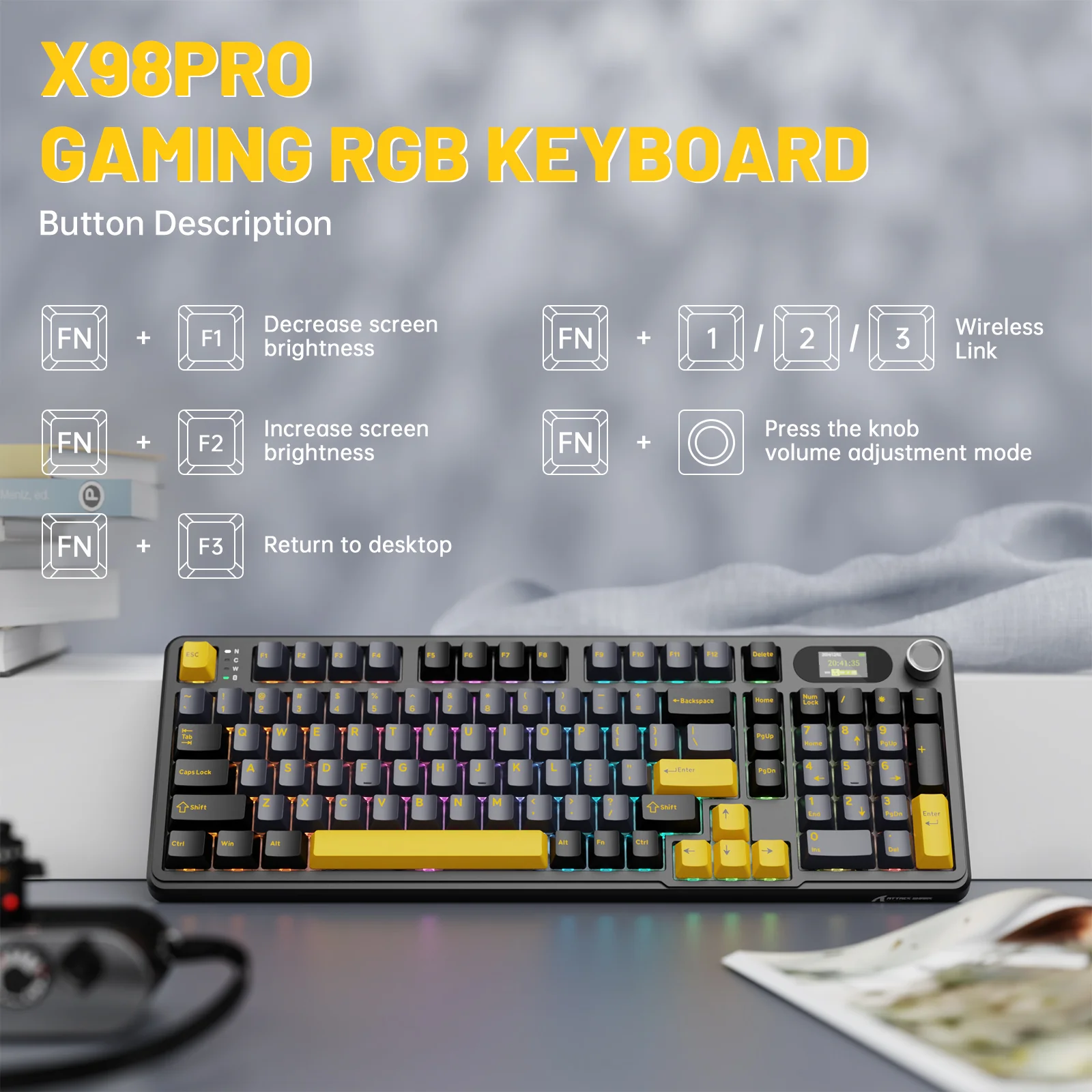 ATTACK SHARK X98PRO Wireless Gaming Keyboard 27 ATTACK SHARK X98PRO Wireless Gaming Keyboard