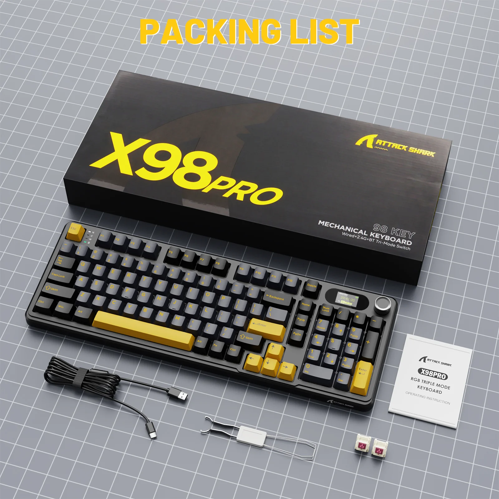 ATTACK SHARK X98PRO Wireless Gaming Keyboard 28 ATTACK SHARK X98PRO Wireless Gaming Keyboard