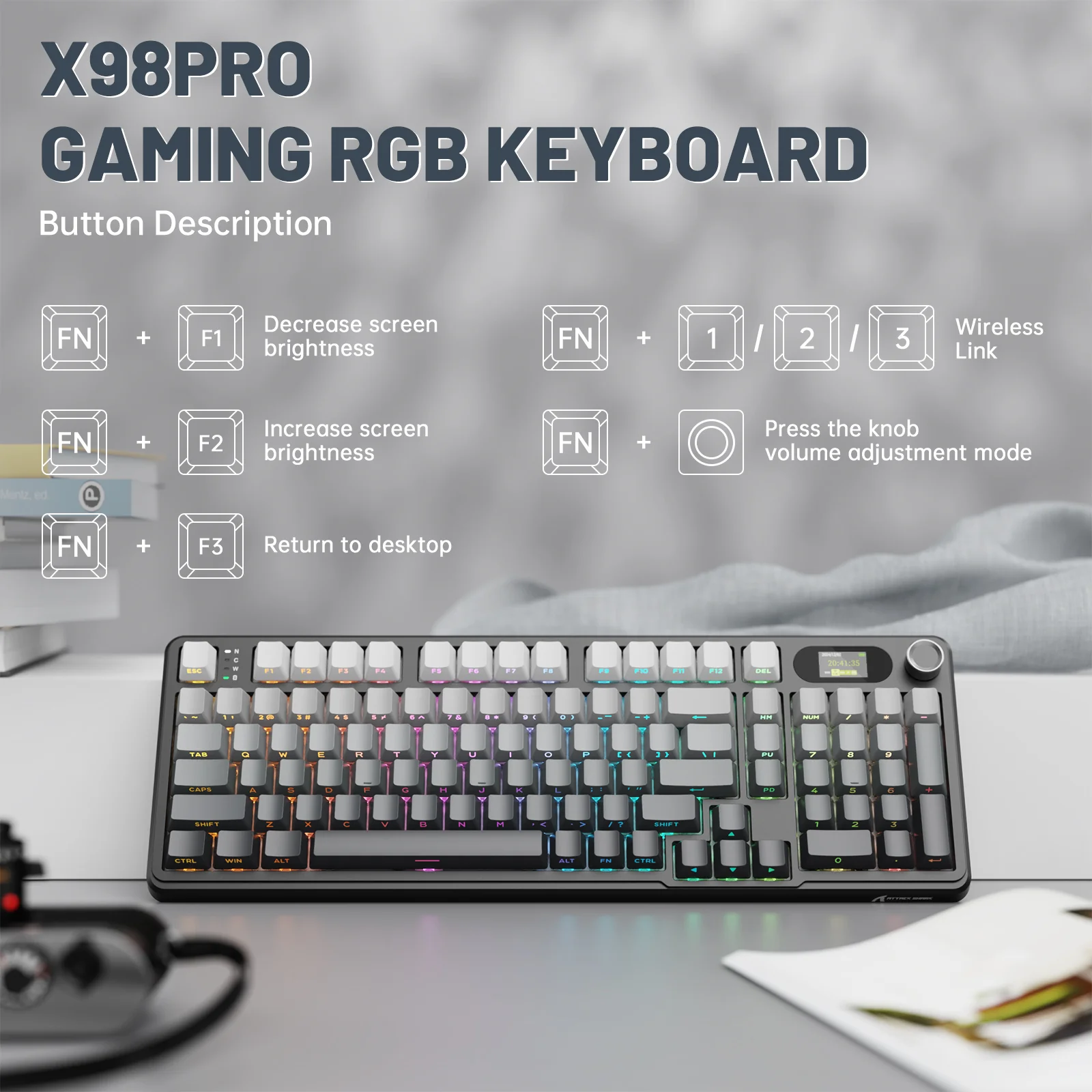 ATTACK SHARK X98PRO Wireless Gaming Keyboard 35 ATTACK SHARK X98PRO Wireless Gaming Keyboard