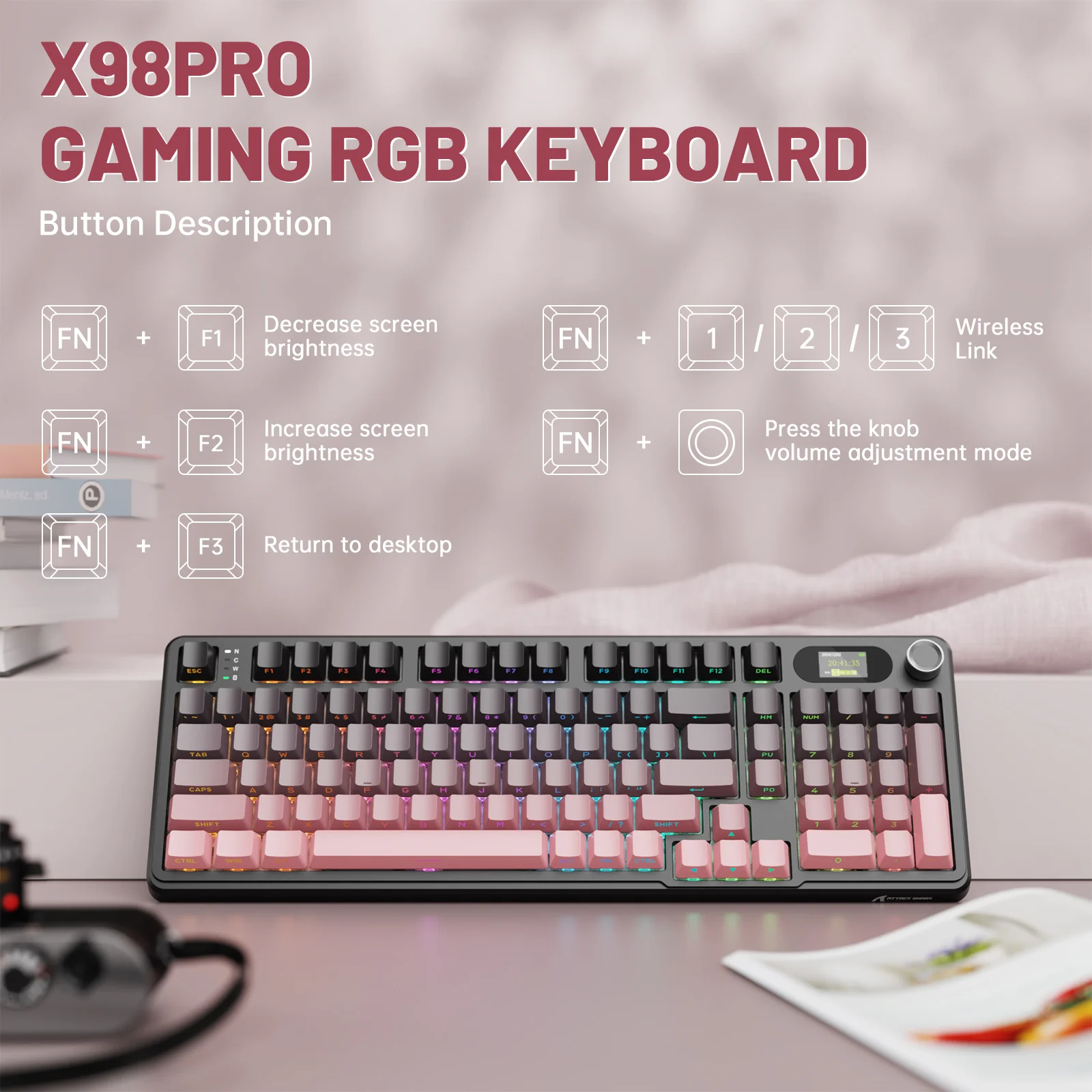 ATTACK SHARK X98PRO Wireless Gaming Keyboard 8 ATTACK SHARK X98PRO Wireless Gaming Keyboard