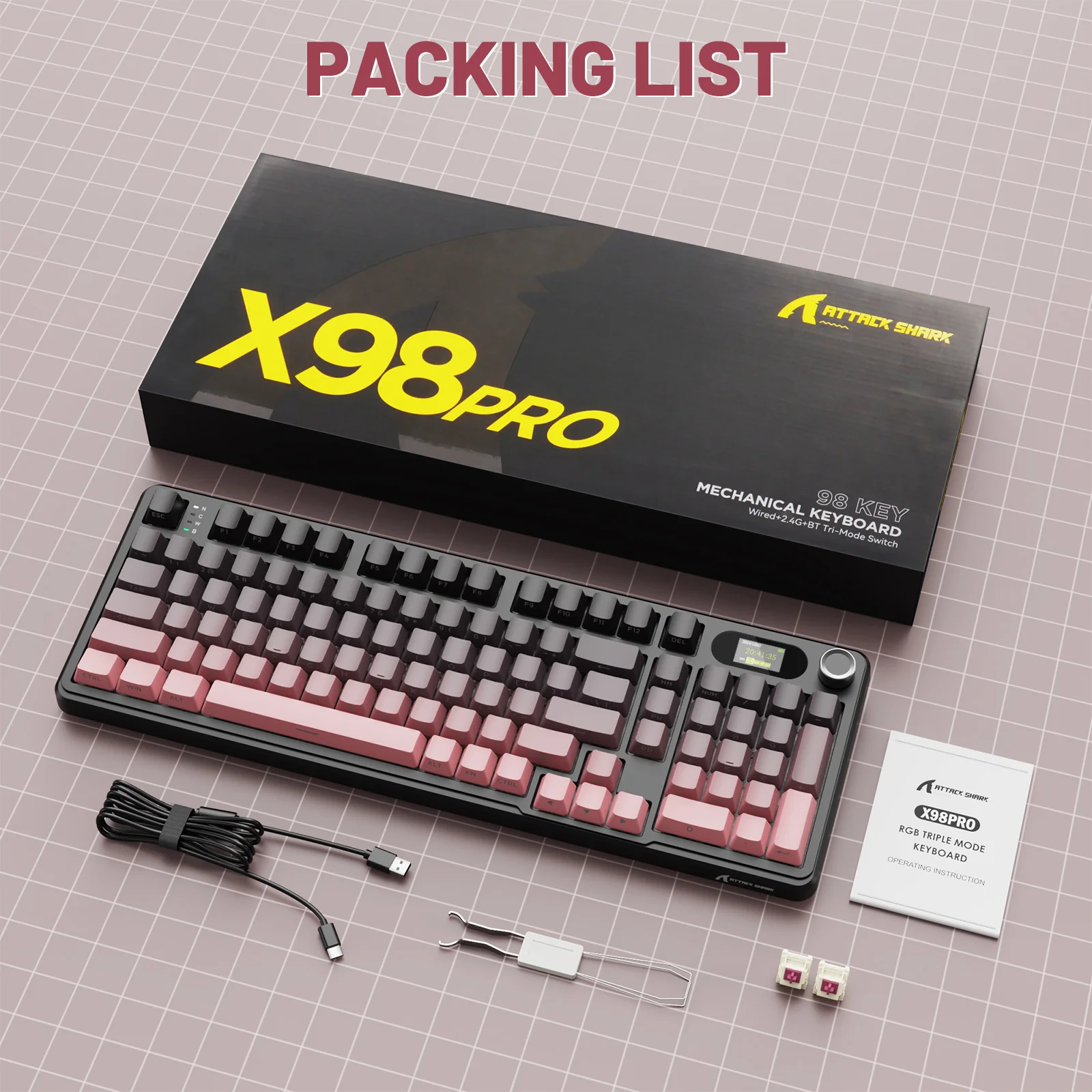 ATTACK SHARK X98PRO Wireless Gaming Keyboard 9 ATTACK SHARK X98PRO Wireless Gaming Keyboard