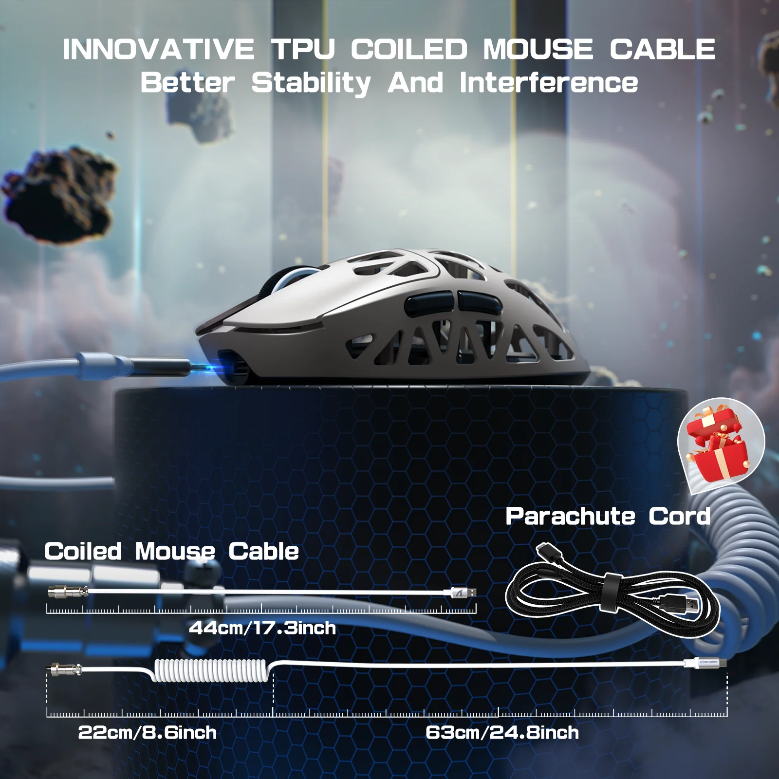ATTACK SHARK R2PRO Magnesium Alloy PAW3950 Gaming Mouse 8K with Mouse Coiled Cable (Not Include the Charging Dock) 27 ATTACK SHARK R2PRO Magnesium Alloy PAW3950 Gaming Mouse 8K with Mouse Coiled Cable (Not Include the Charging Dock)