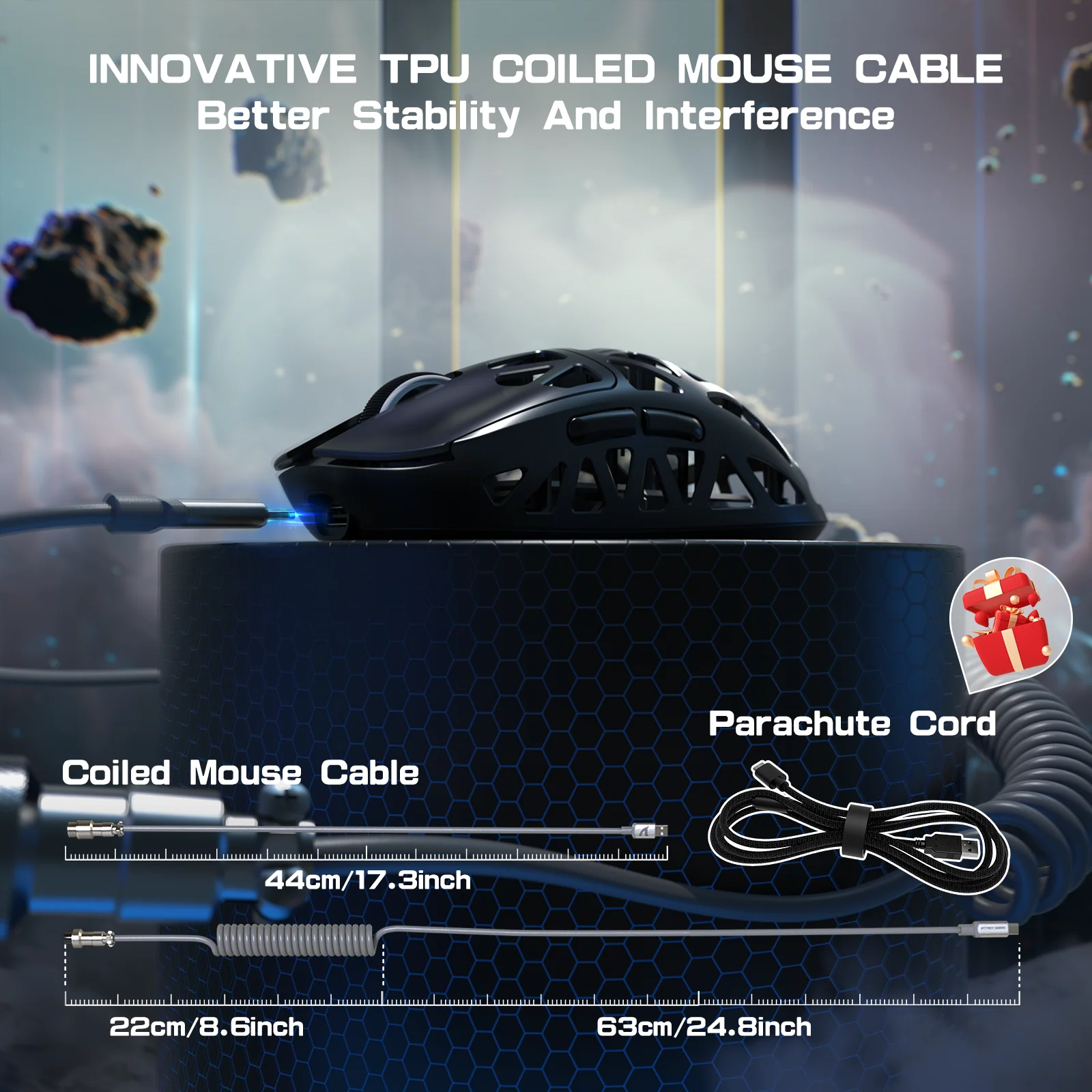 ATTACK SHARK R2PRO Magnesium Alloy PAW3950 Gaming Mouse 8K with Mouse Coiled Cable (Not Include the Charging Dock) 37 ATTACK SHARK R2PRO Magnesium Alloy PAW3950 Gaming Mouse 8K with Mouse Coiled Cable (Not Include the Charging Dock)