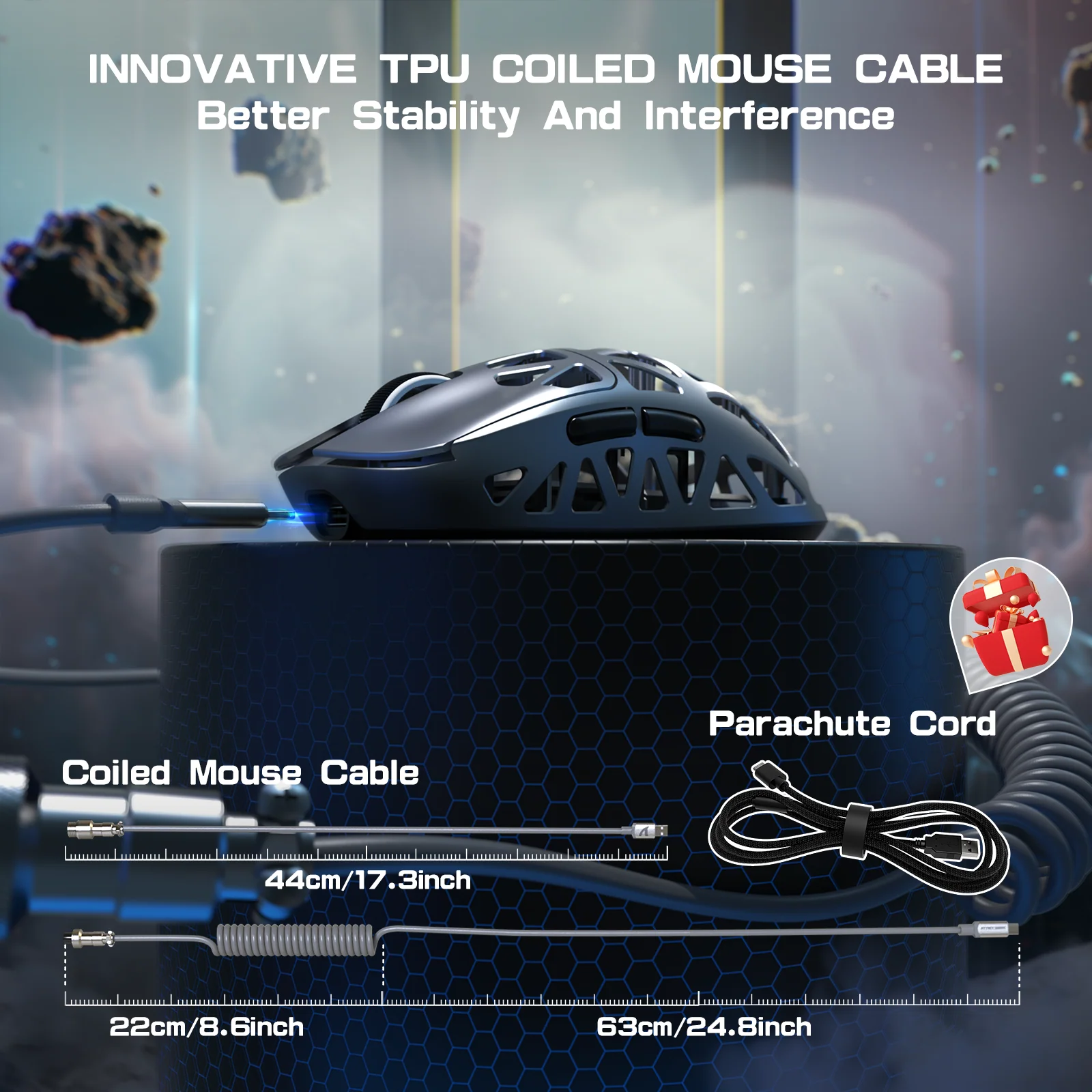 ATTACK SHARK R2PRO Magnesium Alloy PAW3950 Gaming Mouse 8K with Mouse Coiled Cable (Not Include the Charging Dock) 7 ATTACK SHARK R2PRO Magnesium Alloy PAW3950 Gaming Mouse 8K with Mouse Coiled Cable (Not Include the Charging Dock)