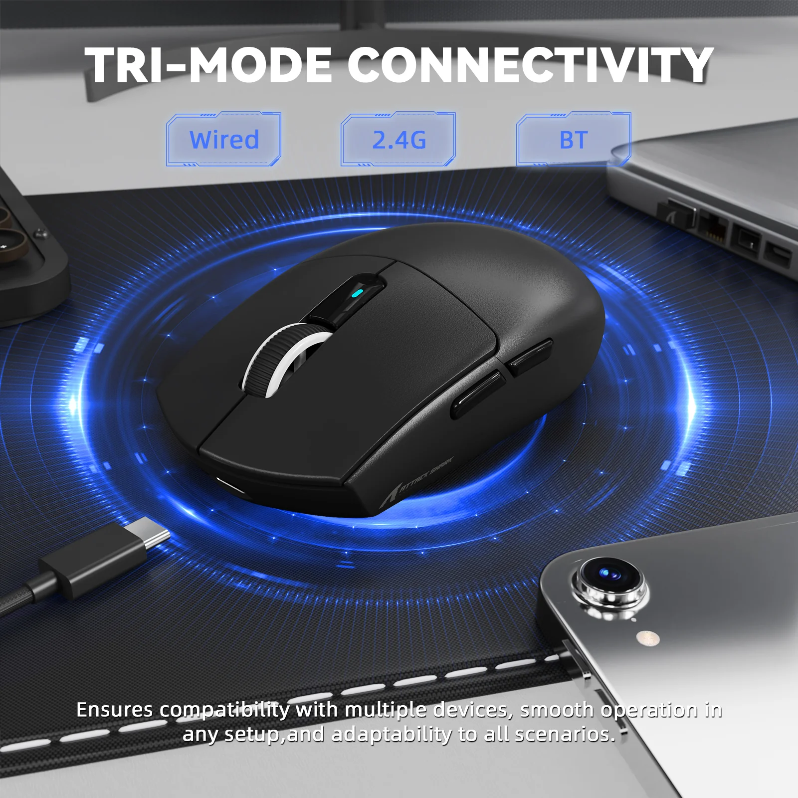 ATTACK SHARK G3PRO Tri-mode Wireless Gaming Mouse with Charge Dock 25000 DPI Ultra Lightweight 3 ATTACK SHARK G3PRO Tri-mode Wireless Gaming Mouse with Charge Dock 25000 DPI Ultra Lightweight