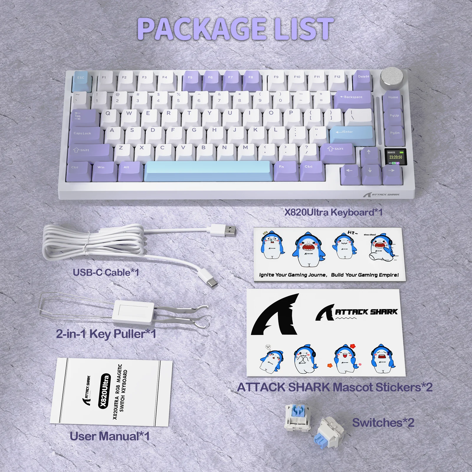 ATTACK SHARK X820Ultra Tri-mode Gasket Mechanical Keyboard 10 ATTACK SHARK X820Ultra Tri-mode Gasket Mechanical Keyboard