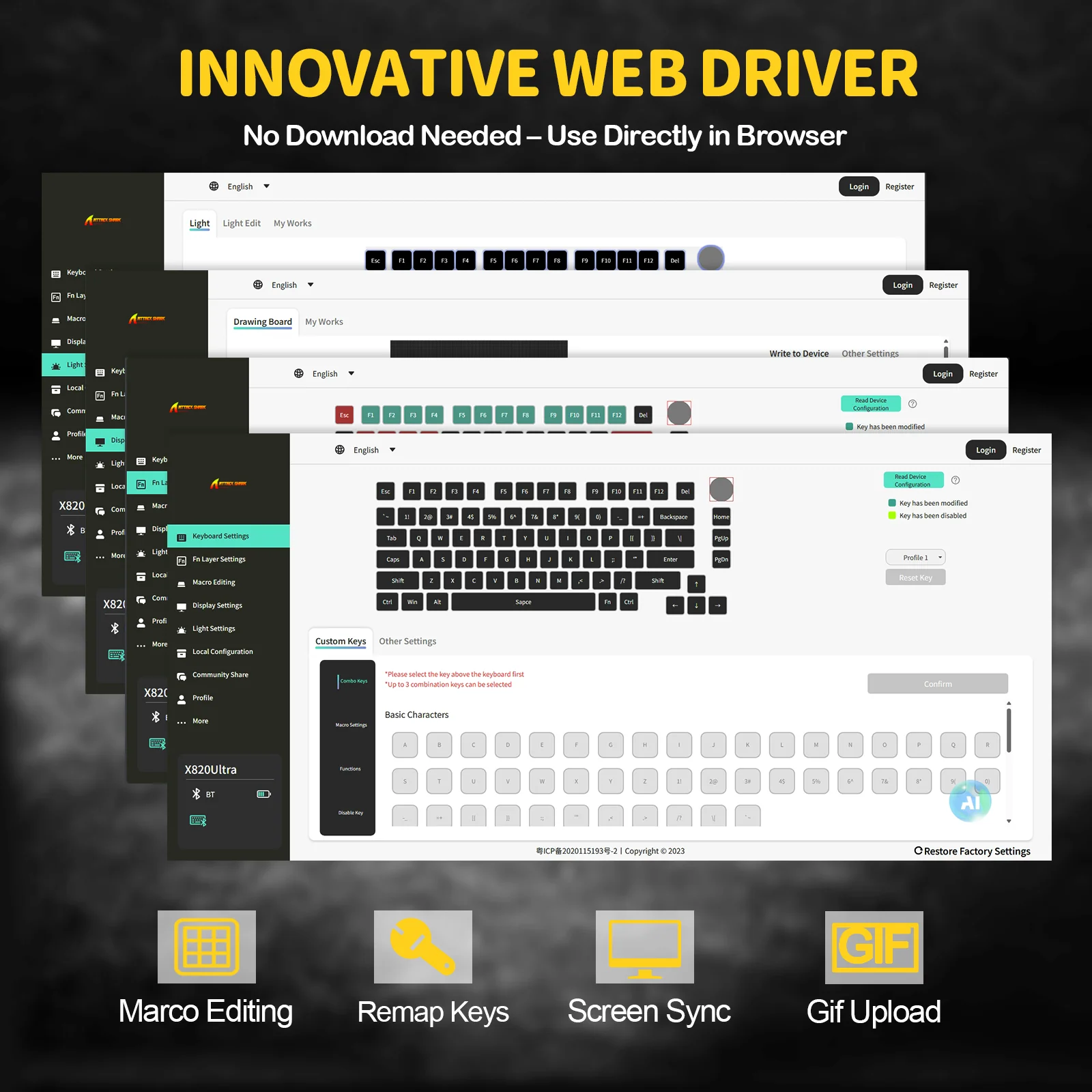 ATTACK SHARK X820Ultra Tri-mode Gasket Mechanical Keyboard 23 ATTACK SHARK X820Ultra Tri-mode Gasket Mechanical Keyboard