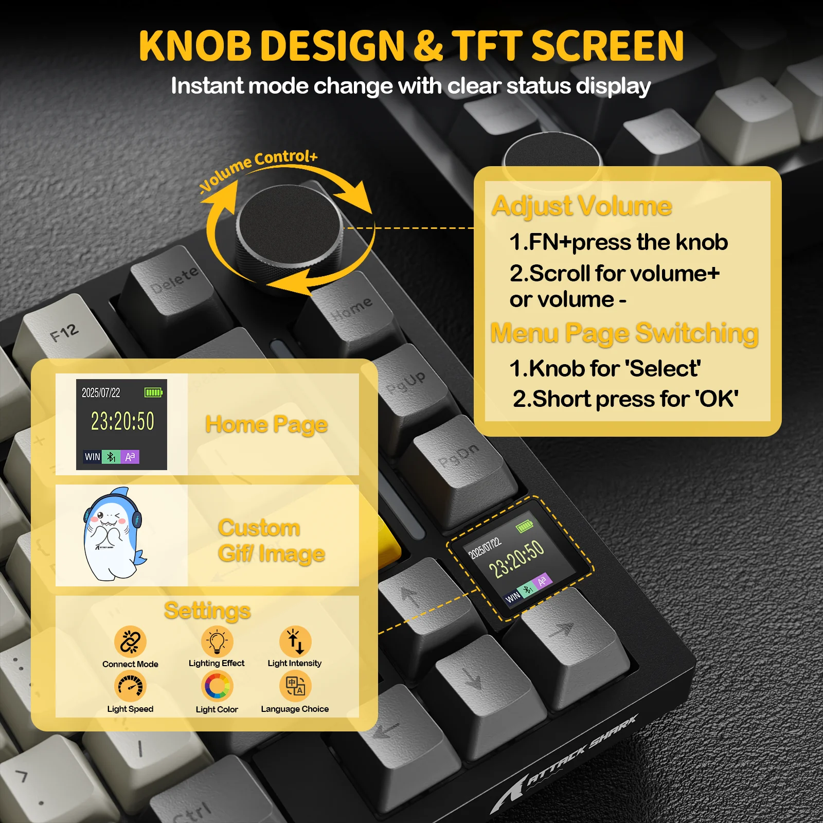ATTACK SHARK X820Ultra Tri-mode Gasket Mechanical Keyboard 32 ATTACK SHARK X820Ultra Tri-mode Gasket Mechanical Keyboard