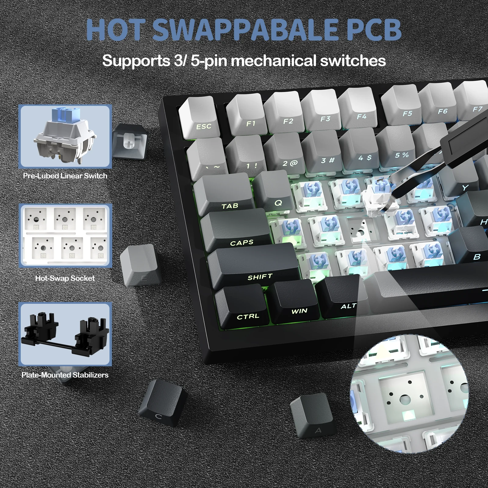 ATTACK SHARK X820Ultra Tri-mode Gasket Mechanical Keyboard 38 ATTACK SHARK X820Ultra Tri-mode Gasket Mechanical Keyboard