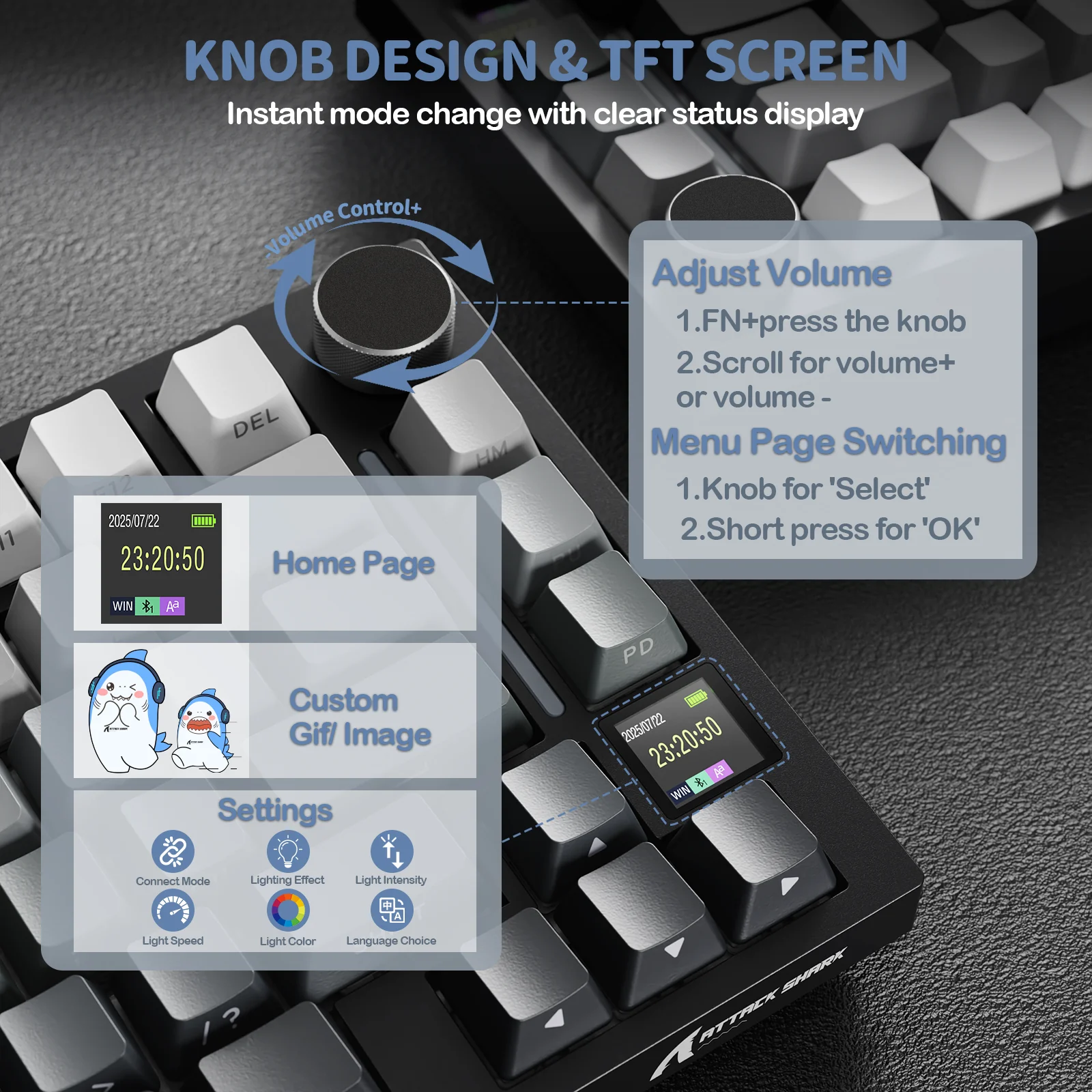 ATTACK SHARK X820Ultra Tri-mode Gasket Mechanical Keyboard 39 ATTACK SHARK X820Ultra Tri-mode Gasket Mechanical Keyboard