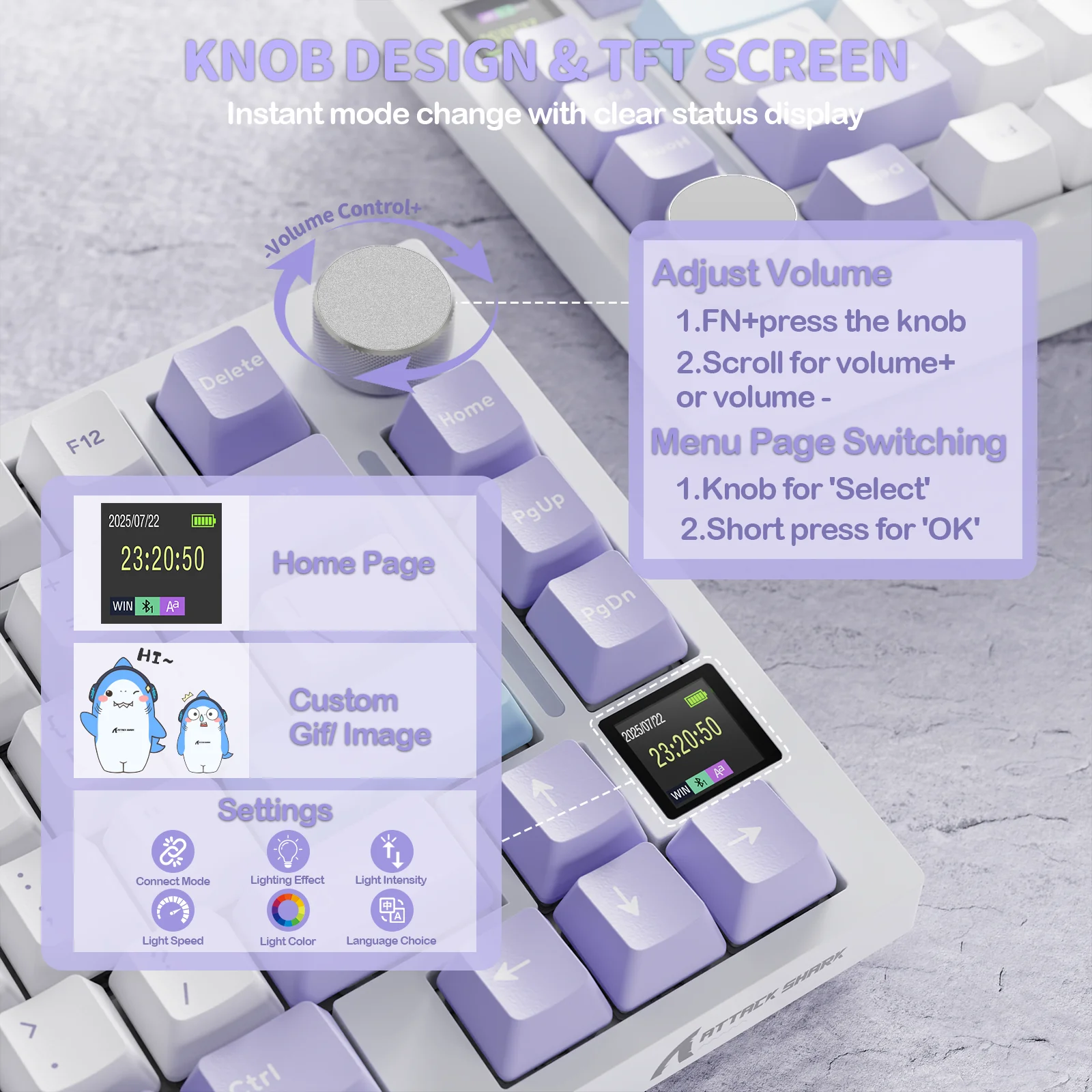 ATTACK SHARK X820Ultra Tri-mode Gasket Mechanical Keyboard 6 ATTACK SHARK X820Ultra Tri-mode Gasket Mechanical Keyboard