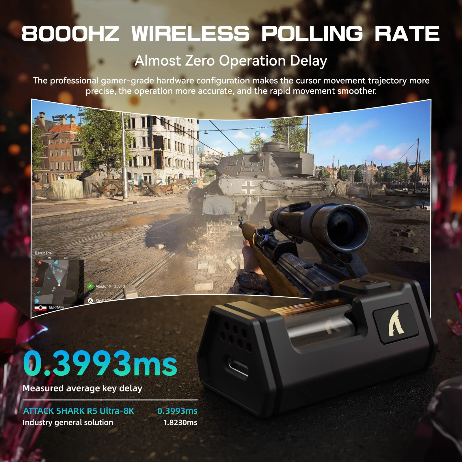 ATTACK SHARK R5 Ultra Carbon Fiber Wireless 8K PAW3950MAX Gaming Mouse 24 ATTACK SHARK R5 Ultra Carbon Fiber Wireless 8K PAW3950MAX Gaming Mouse