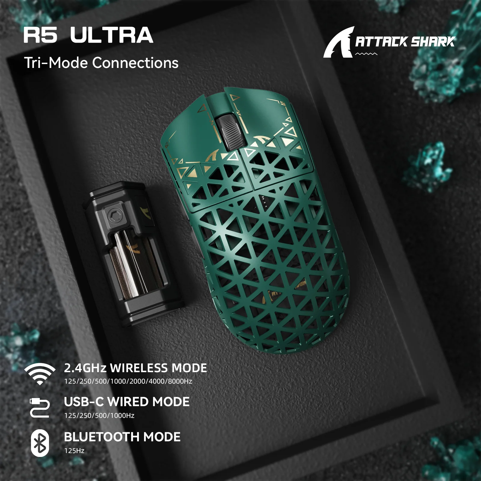 ATTACK SHARK R5 Ultra Carbon Fiber Wireless 8K PAW3950MAX Gaming Mouse 29 ATTACK SHARK R5 Ultra Carbon Fiber Wireless 8K PAW3950MAX Gaming Mouse