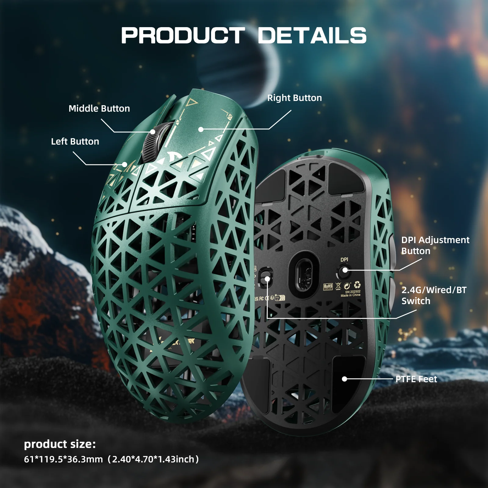 ATTACK SHARK R5 Ultra Carbon Fiber Wireless 8K PAW3950MAX Gaming Mouse 35 ATTACK SHARK R5 Ultra Carbon Fiber Wireless 8K PAW3950MAX Gaming Mouse