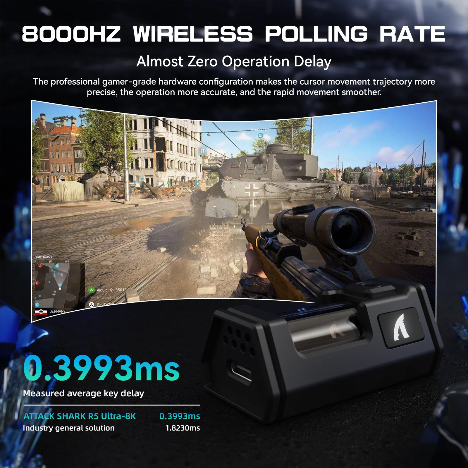 ATTACK SHARK R5 Ultra Carbon Fiber Wireless 8K PAW3950MAX Gaming Mouse 4 ATTACK SHARK R5 Ultra Carbon Fiber Wireless 8K PAW3950MAX Gaming Mouse