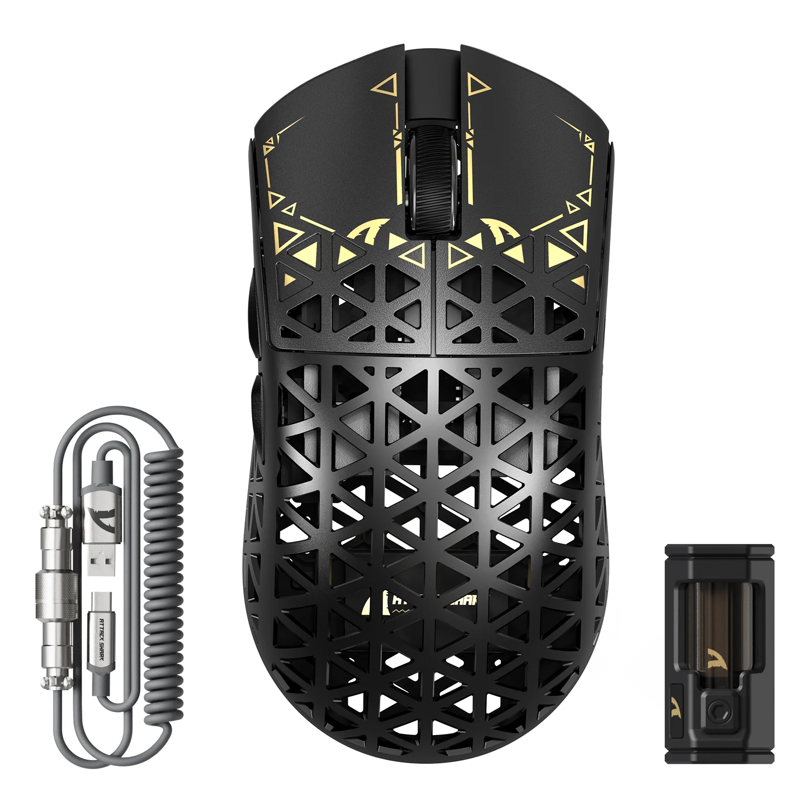 ATTACK SHARK R5 Ultra Carbon Fiber Wireless 8K PAW3950MAX Gaming Mouse with 8K Coiled Cable