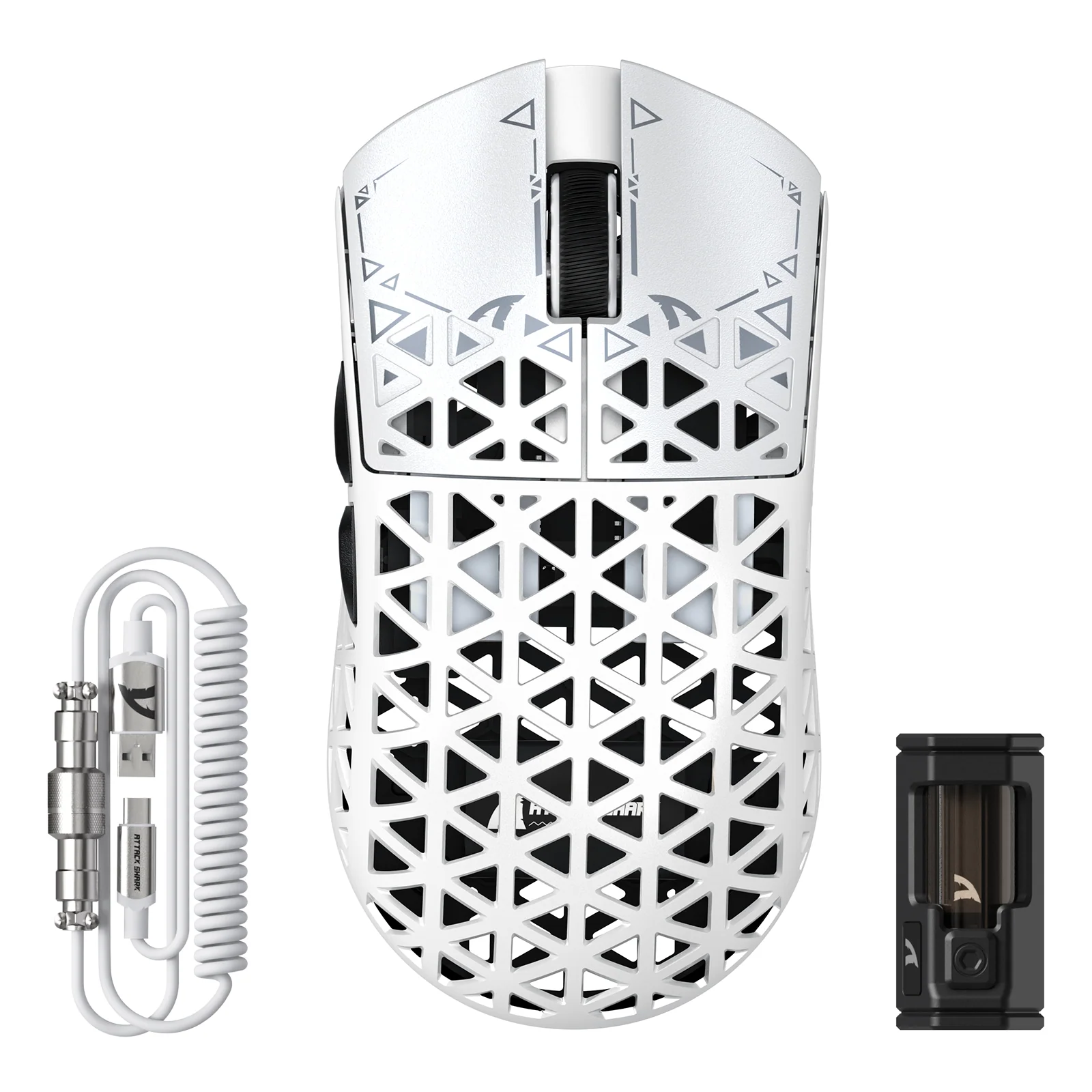 ATTACK SHARK R5 Ultra Carbon Fiber Wireless 8K PAW3950MAX Gaming Mouse with 8K Coiled Cable 11 ATTACK SHARK R5 Ultra Carbon Fiber Wireless 8K PAW3950MAX Gaming Mouse with 8K Coiled Cable