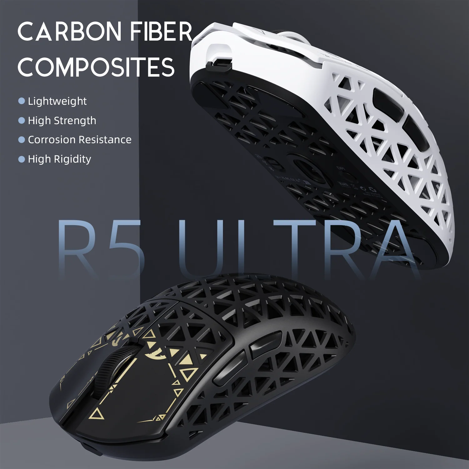 ATTACK SHARK R5 Ultra Carbon Fiber Wireless 8K PAW3950MAX Gaming Mouse with 8K Coiled Cable 13 ATTACK SHARK R5 Ultra Carbon Fiber Wireless 8K PAW3950MAX Gaming Mouse with 8K Coiled Cable