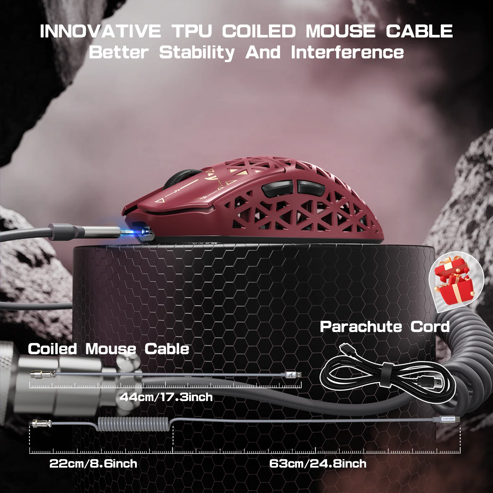 ATTACK SHARK R5 Ultra Carbon Fiber Wireless 8K PAW3950MAX Gaming Mouse with 8K Coiled Cable 29 ATTACK SHARK R5 Ultra Carbon Fiber Wireless 8K PAW3950MAX Gaming Mouse with 8K Coiled Cable