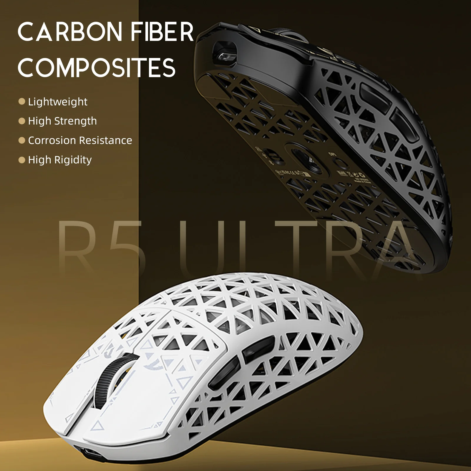 ATTACK SHARK R5 Ultra Carbon Fiber Wireless 8K PAW3950MAX Gaming Mouse with 8K Coiled Cable 3 ATTACK SHARK R5 Ultra Carbon Fiber Wireless 8K PAW3950MAX Gaming Mouse with 8K Coiled Cable