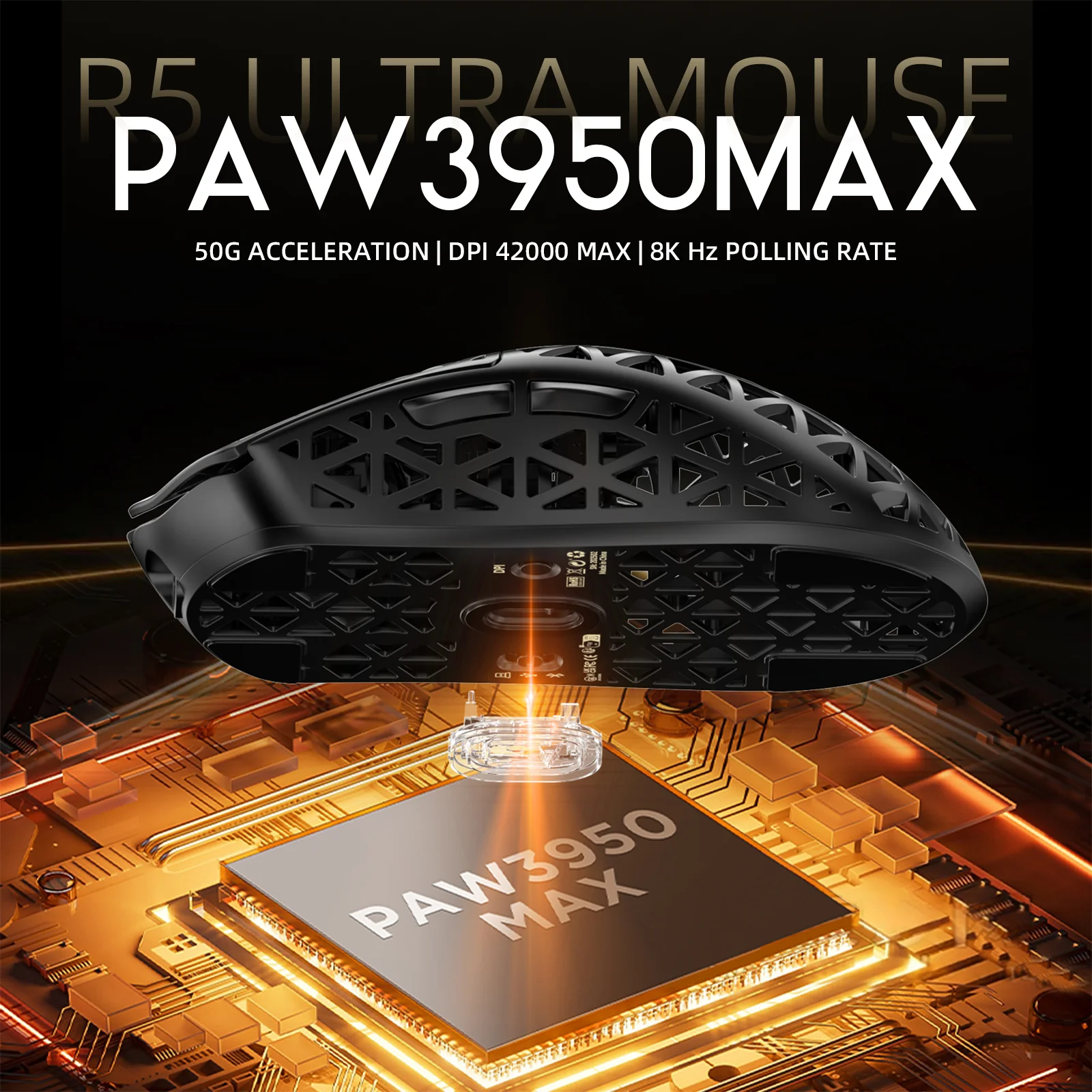 ATTACK SHARK R5 Ultra Carbon Fiber Wireless 8K PAW3950MAX Gaming Mouse with 8K Coiled Cable 5 ATTACK SHARK R5 Ultra Carbon Fiber Wireless 8K PAW3950MAX Gaming Mouse with 8K Coiled Cable