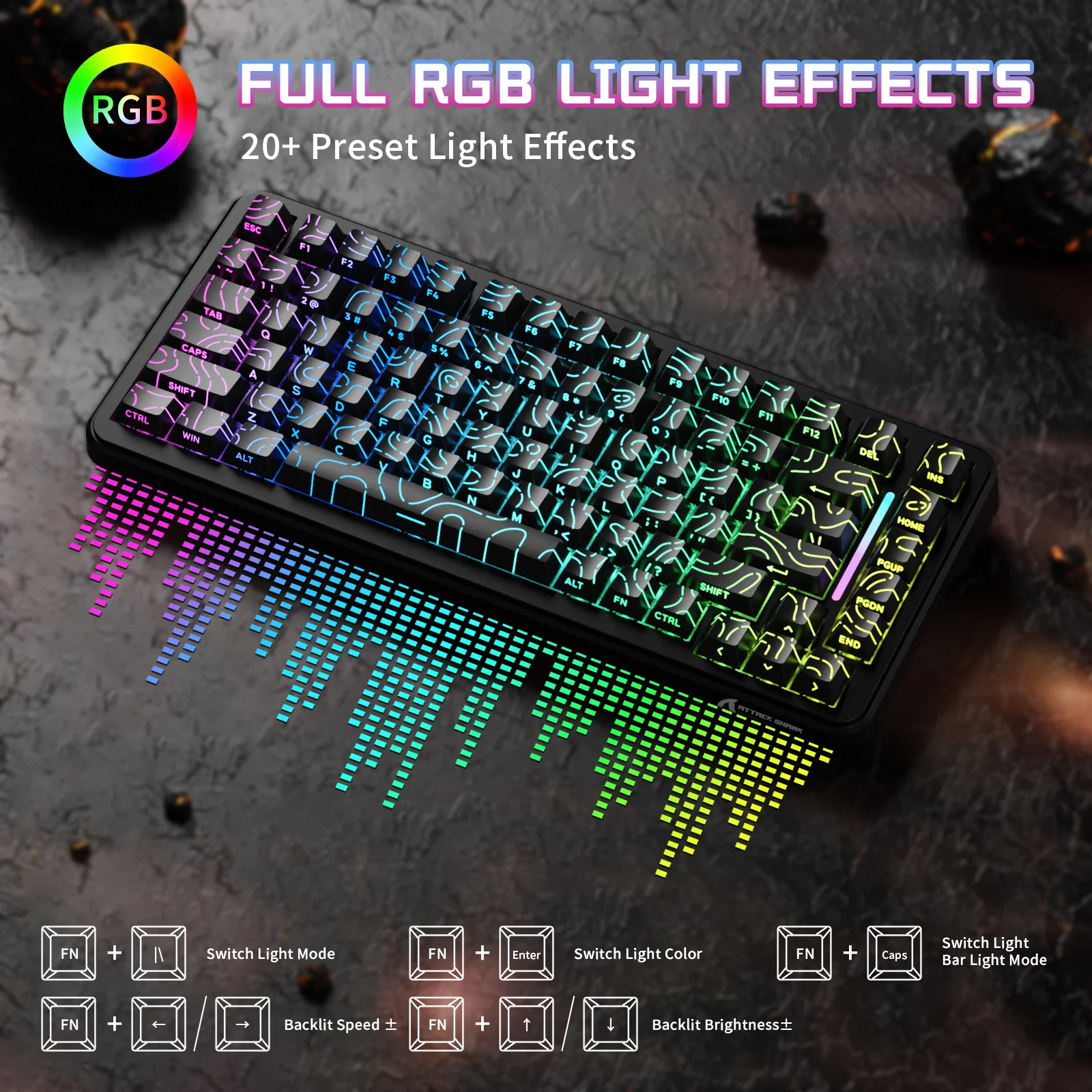 ATTACK SHARK X82PRO HE Wireless Rapid Trigger Gaming Keyboard Magnetic Switch 16 ATTACK SHARK X82PRO HE Wireless Rapid Trigger Gaming Keyboard Magnetic Switch