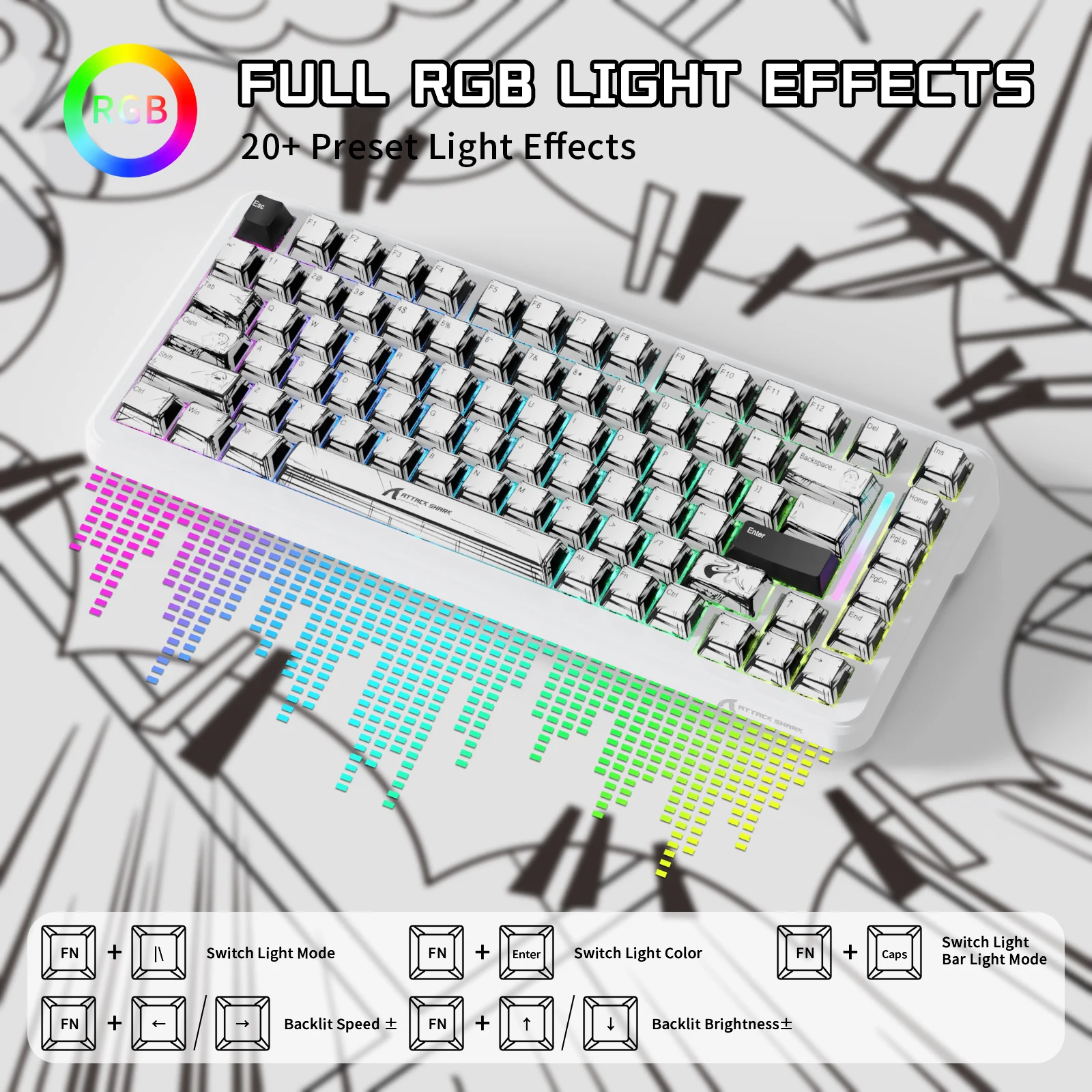 ATTACK SHARK X82PRO HE Wireless Rapid Trigger Gaming Keyboard Magnetic Switch 8 ATTACK SHARK X82PRO HE Wireless Rapid Trigger Gaming Keyboard Magnetic Switch