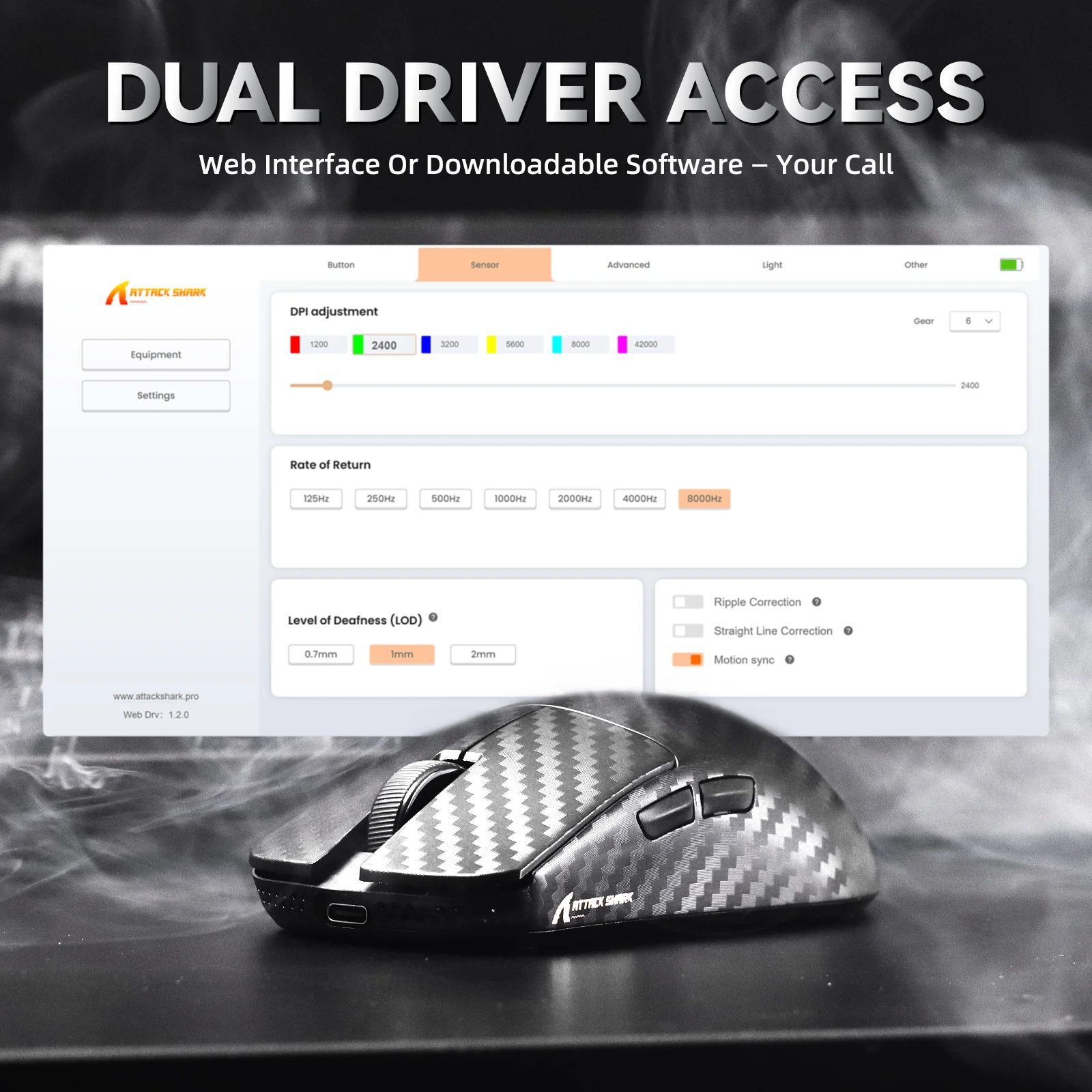 ATTACK SHARK R11 ULTRA Carbon Fiber Wireless 8K PAW3950MAX Gaming Mouse 18 ATTACK SHARK R11 ULTRA Carbon Fiber Wireless 8K PAW3950MAX Gaming Mouse