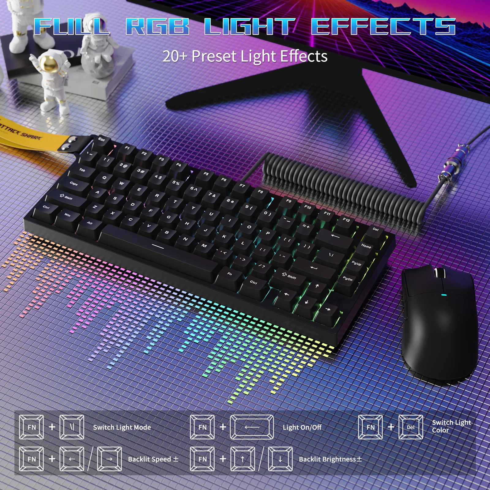 ATTACK SHARK R82 HE Wired 75% Gaming Keyboard with C01ULTRA LED Cable 16 ATTACK SHARK R82 HE Wired 75% Gaming Keyboard with C01ULTRA LED Cable