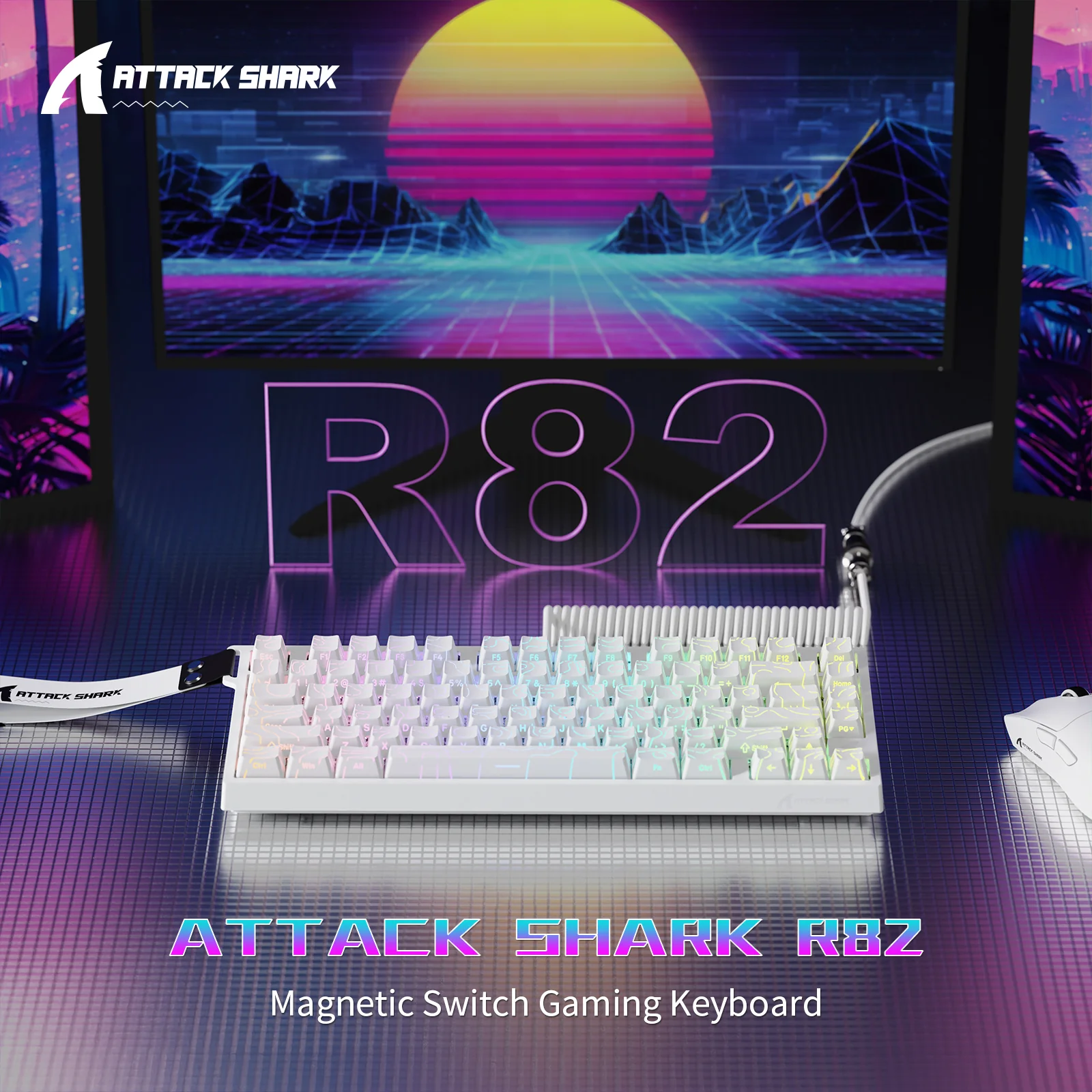 ATTACK SHARK R82 HE Wired 75% Gaming Keyboard with C01ULTRA LED Cable