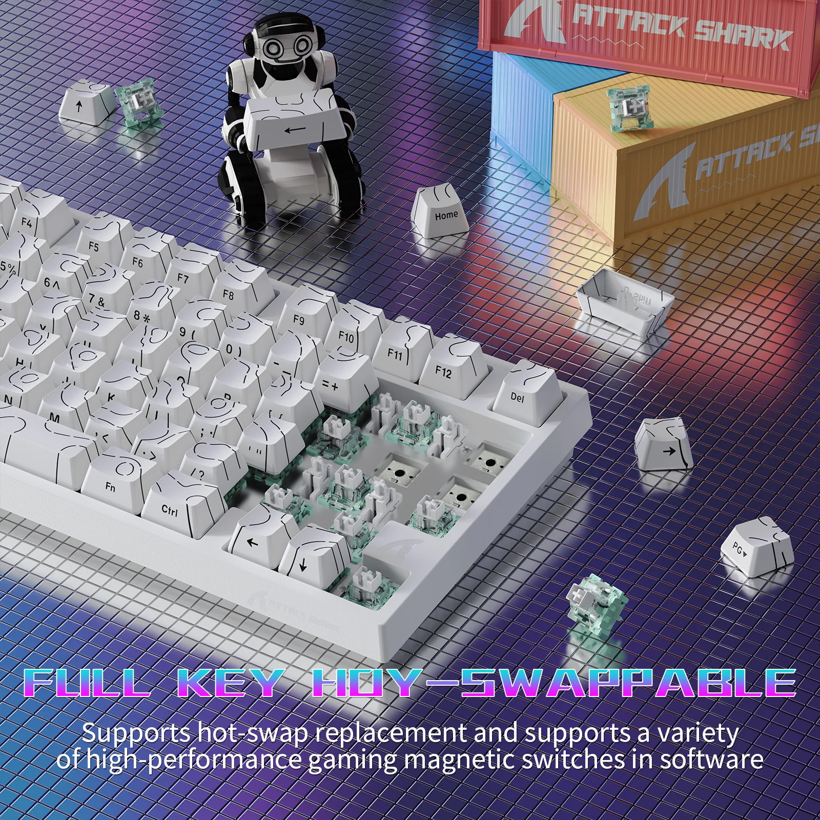 ATTACK SHARK R82 HE Wired 75% Gaming Keyboard with C01ULTRA LED Cable 7 ATTACK SHARK R82 HE Wired 75% Gaming Keyboard with C01ULTRA LED Cable