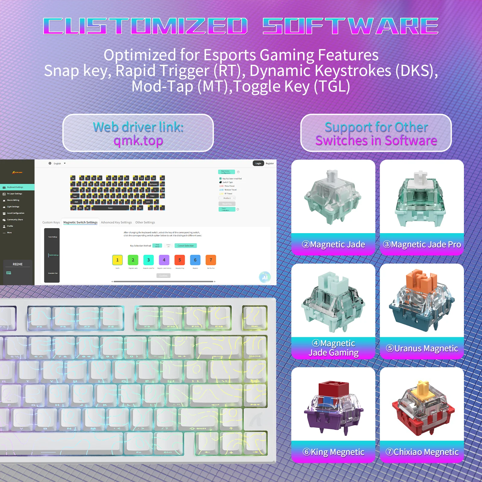 ATTACK SHARK R82 HE Wired 75% Gaming Keyboard with C01ULTRA LED Cable 8 ATTACK SHARK R82 HE Wired 75% Gaming Keyboard with C01ULTRA LED Cable