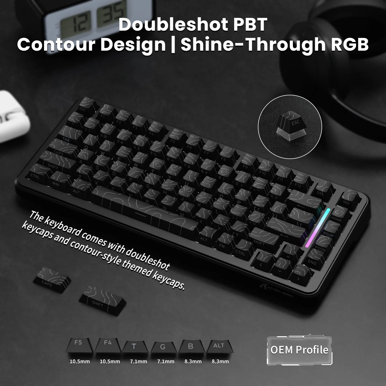 ATTACK SHARK X82PRO HE Magnetic Keyboard With C01Ultra RGB Coiled Cable 11 ATTACK SHARK X82PRO HE Magnetic Keyboard With C01Ultra RGB Coiled Cable