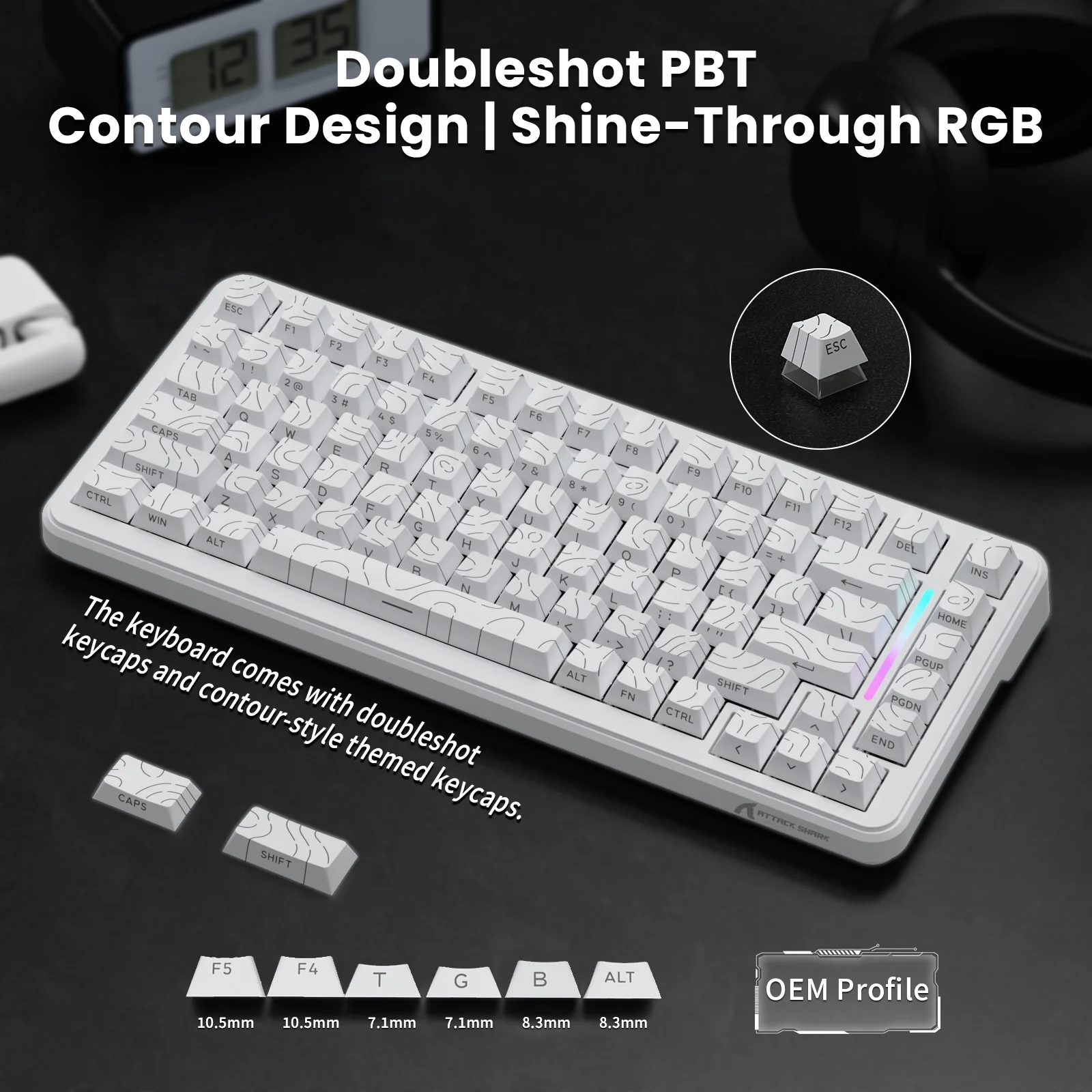 ATTACK SHARK X82PRO HE Magnetic Keyboard With C01Ultra RGB Coiled Cable 22 ATTACK SHARK X82PRO HE Magnetic Keyboard With C01Ultra RGB Coiled Cable