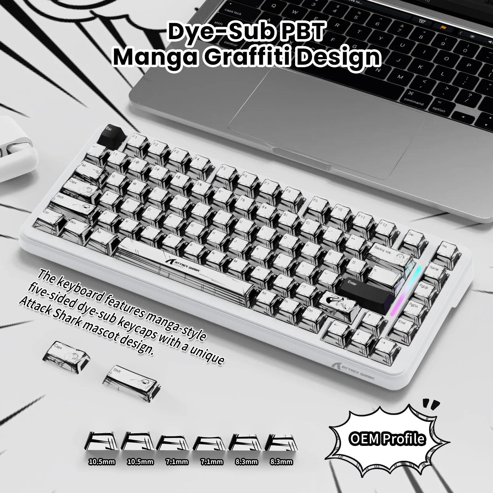 ATTACK SHARK X82PRO HE Magnetic Keyboard With C01Ultra RGB Coiled Cable 36 ATTACK SHARK X82PRO HE Magnetic Keyboard With C01Ultra RGB Coiled Cable