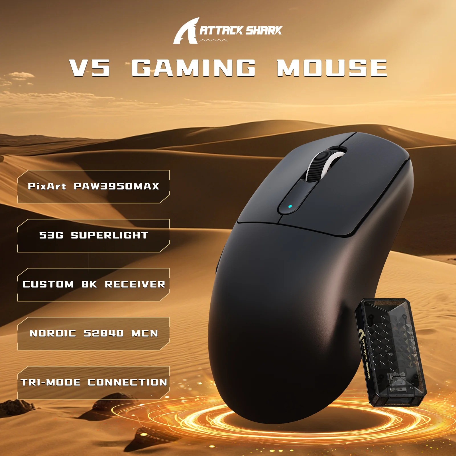 ATTACK SHARK V5 8KHz Wireless PAW3950MAX Gaming Mouse with C06 Ultra Cable 11 ATTACK SHARK V5 8KHz Wireless PAW3950MAX Gaming Mouse with C06 Ultra Cable
