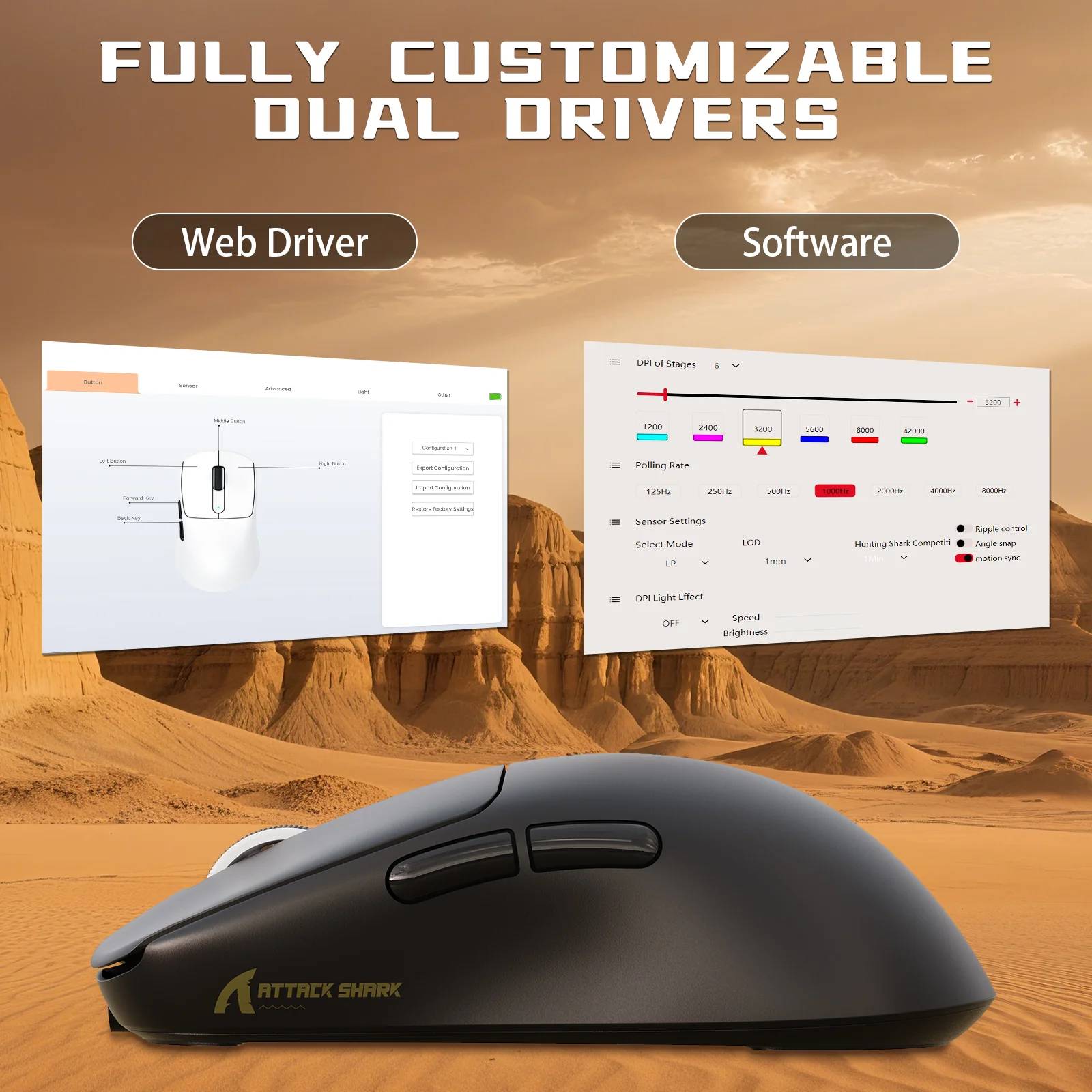 ATTACK SHARK V5 8KHz Wireless PAW3950MAX Gaming Mouse with C06 Ultra Cable 16 ATTACK SHARK V5 8KHz Wireless PAW3950MAX Gaming Mouse with C06 Ultra Cable