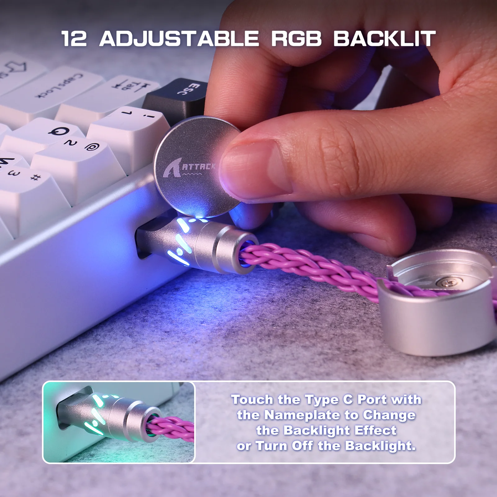 ATTACK SHARK C07 Custom Aviator Cable for 8KHz Magnetic Keyboard