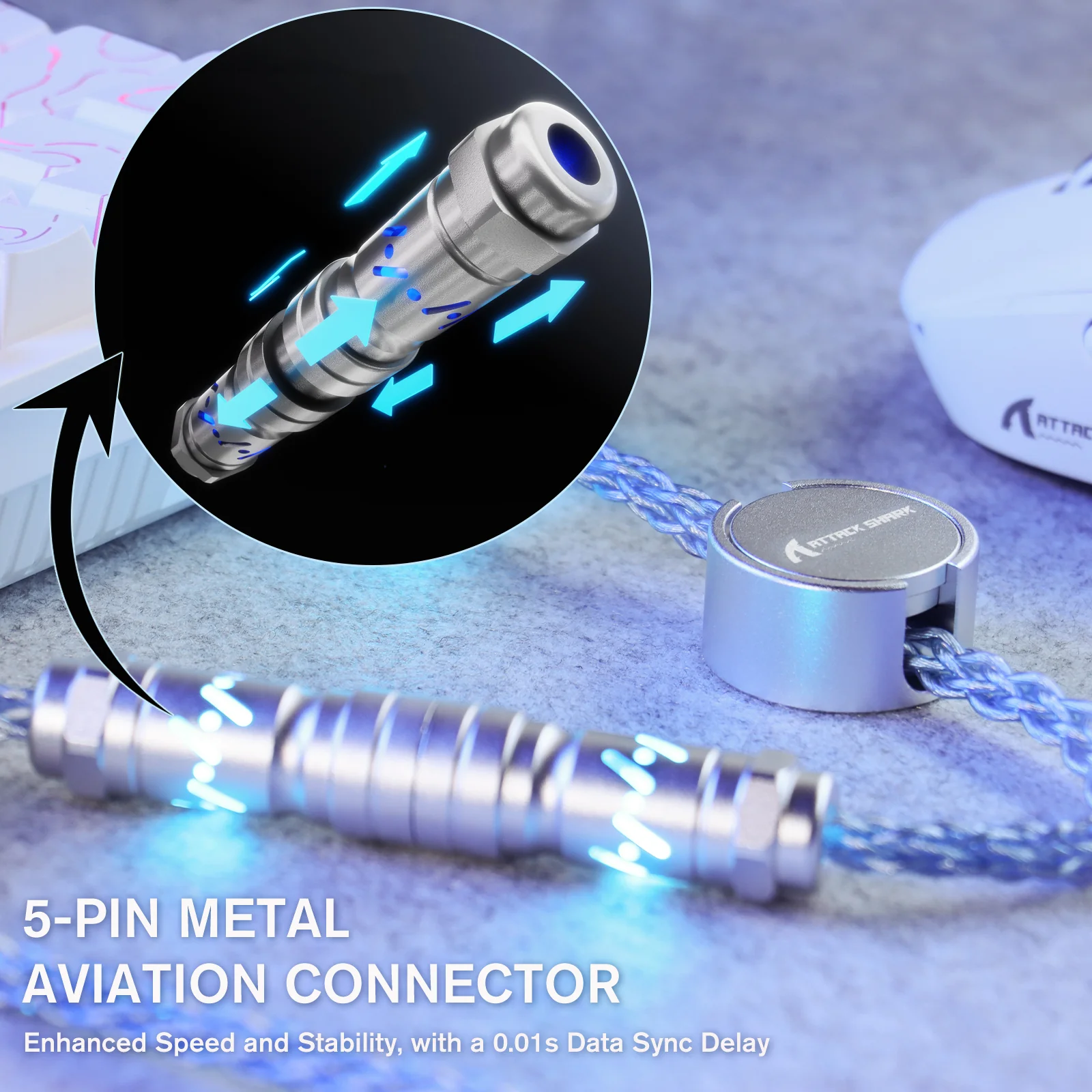 ATTACK SHARK C07 Custom Aviator Cable for 8KHz Magnetic Keyboard