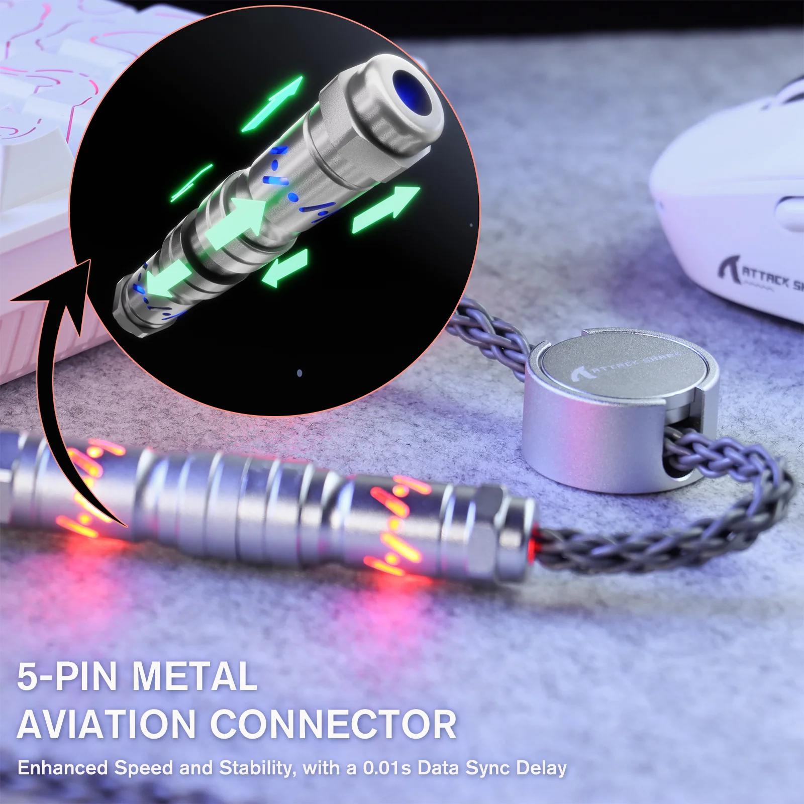 ATTACK SHARK C07 Custom Aviator Cable for 8KHz Magnetic Keyboard