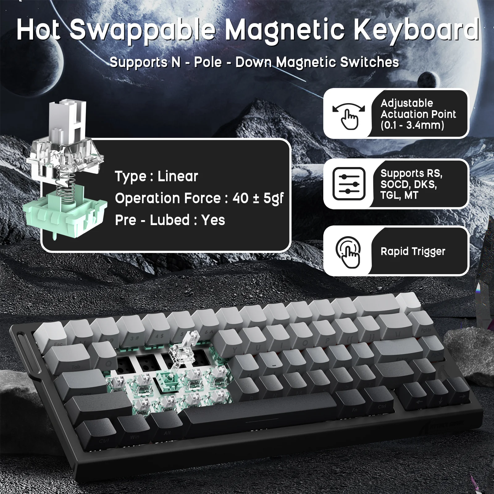 ATTACK SHARK X68HE Magnetic Keyboard With X3 Gaming Mouse Set 14 ATTACK SHARK X68HE Magnetic Keyboard With X3 Gaming Mouse Set