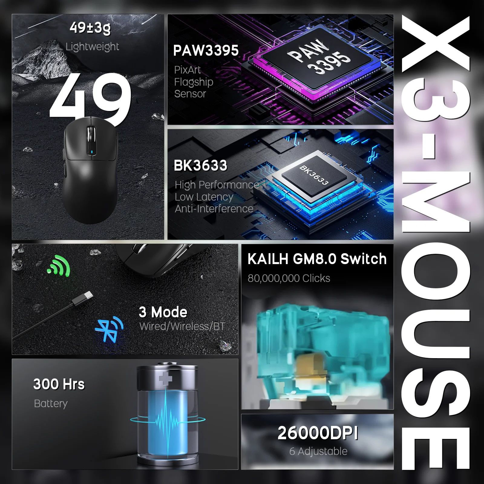 ATTACK SHARK X68HE Magnetic Keyboard With X3 Gaming Mouse Set 16 ATTACK SHARK X68HE Magnetic Keyboard With X3 Gaming Mouse Set