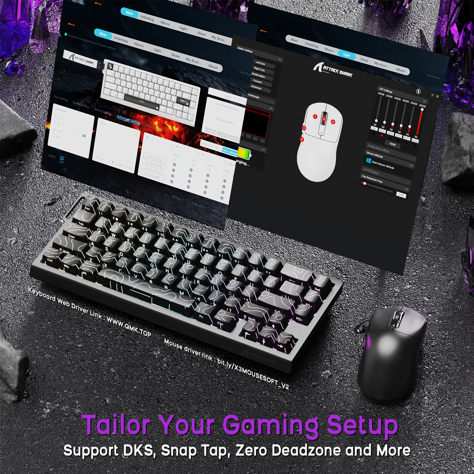 ATTACK SHARK X68HE Magnetic Keyboard With X3 Gaming Mouse Set 21 ATTACK SHARK X68HE Magnetic Keyboard With X3 Gaming Mouse Set