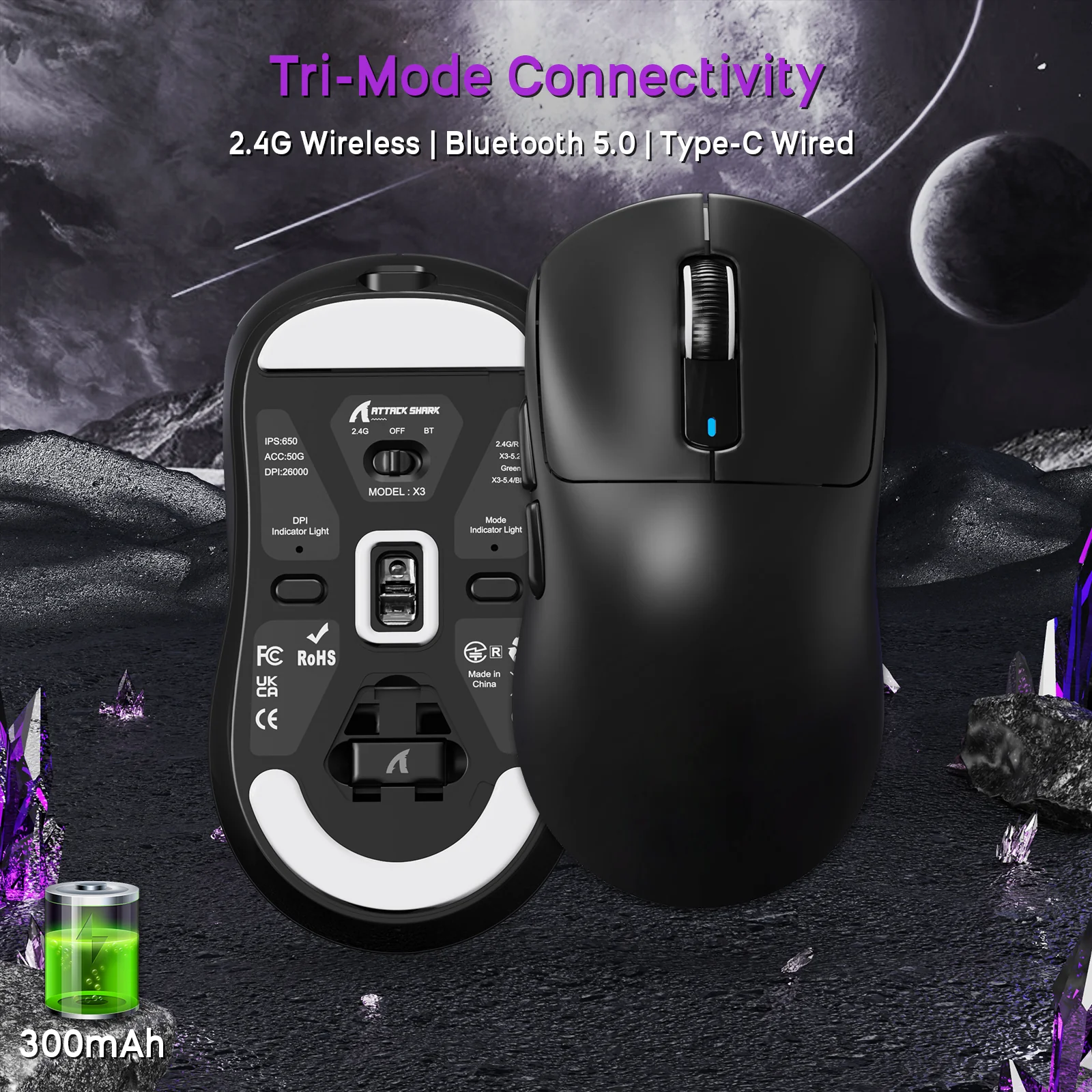 ATTACK SHARK X68HE Magnetic Keyboard With X3 Gaming Mouse Set 27 ATTACK SHARK X68HE Magnetic Keyboard With X3 Gaming Mouse Set