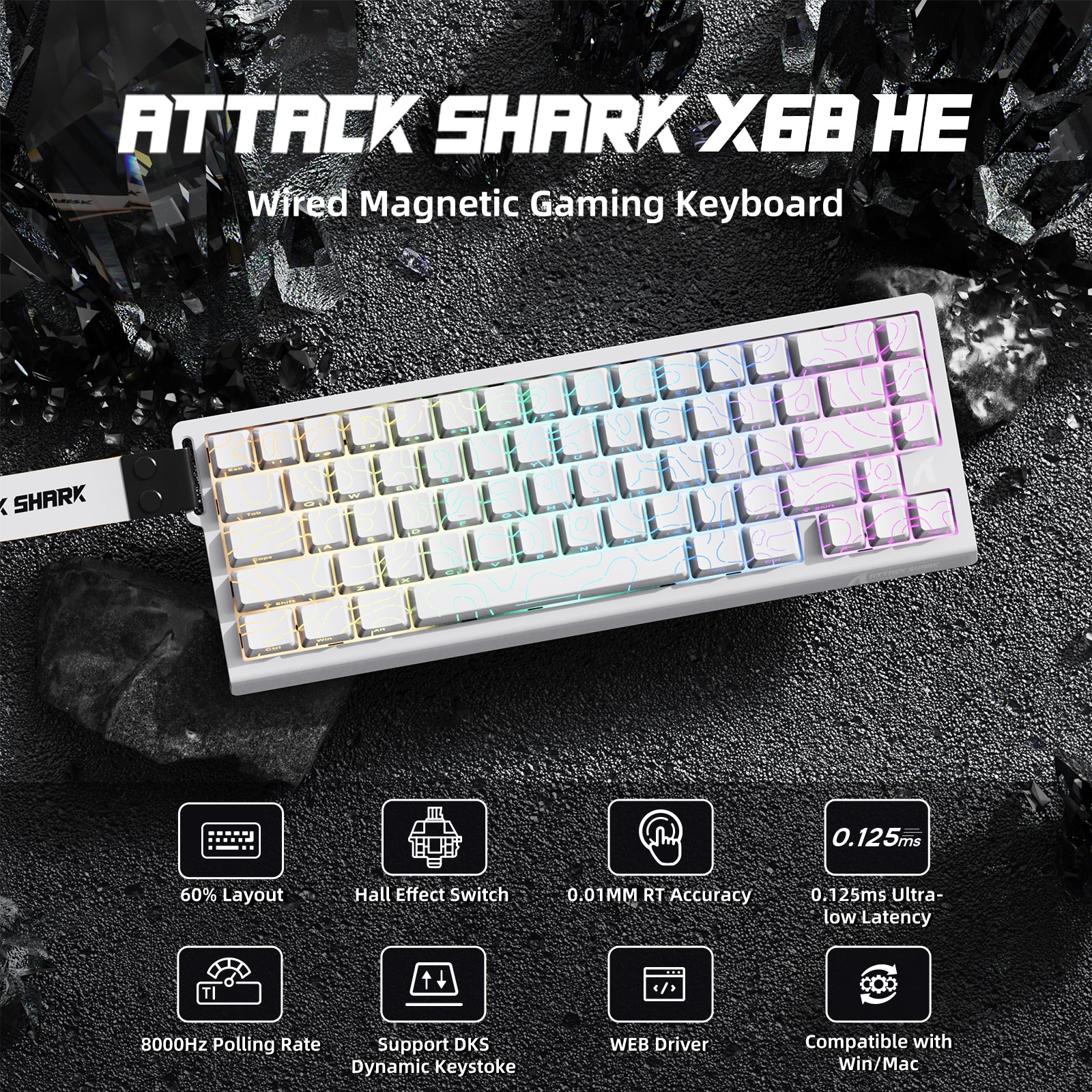 ATTACK SHARK X68HE Magnetic Keyboard With X3 Gaming Mouse Set 29 ATTACK SHARK X68HE Magnetic Keyboard With X3 Gaming Mouse Set