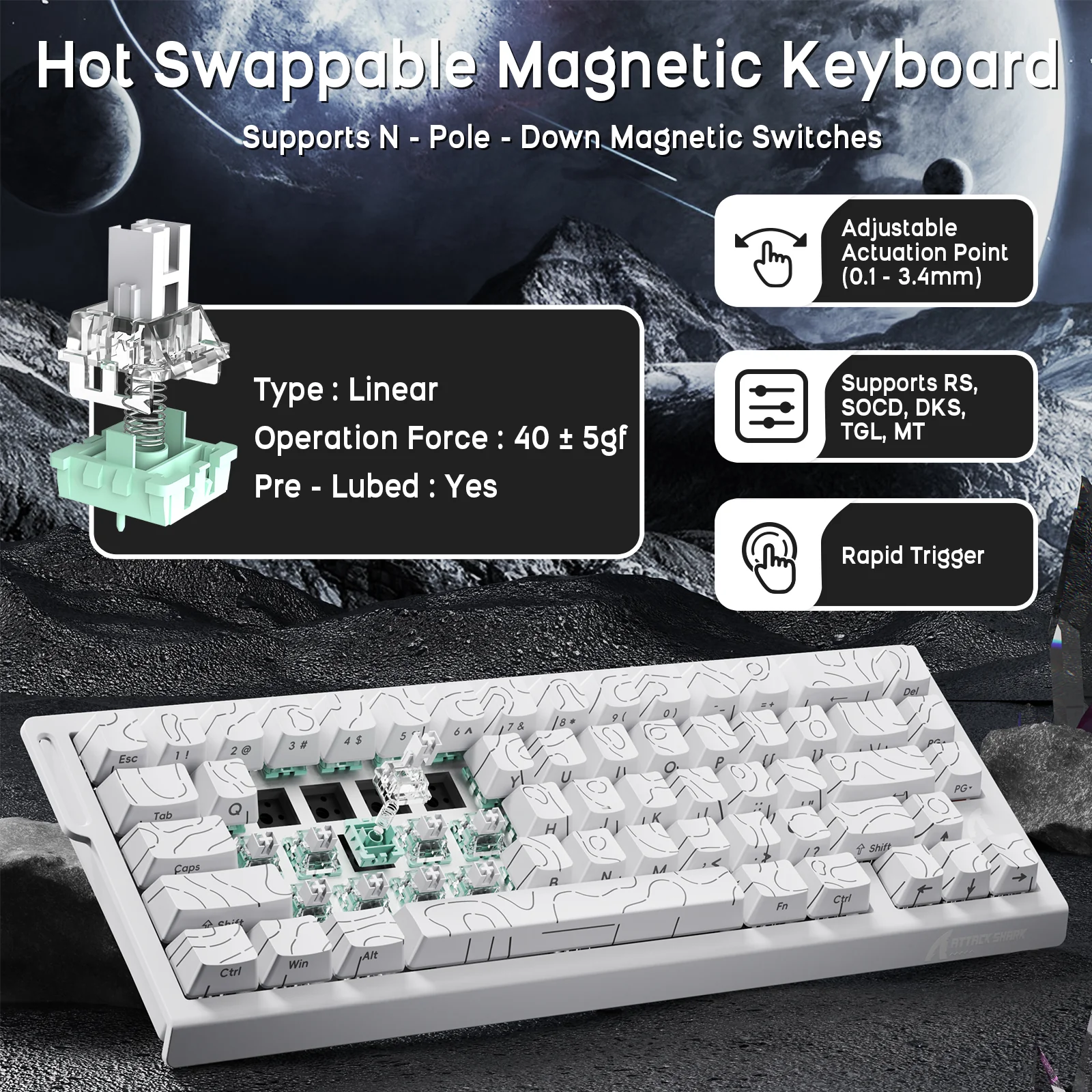 ATTACK SHARK X68HE Magnetic Keyboard With X3 Gaming Mouse Set 31 ATTACK SHARK X68HE Magnetic Keyboard With X3 Gaming Mouse Set