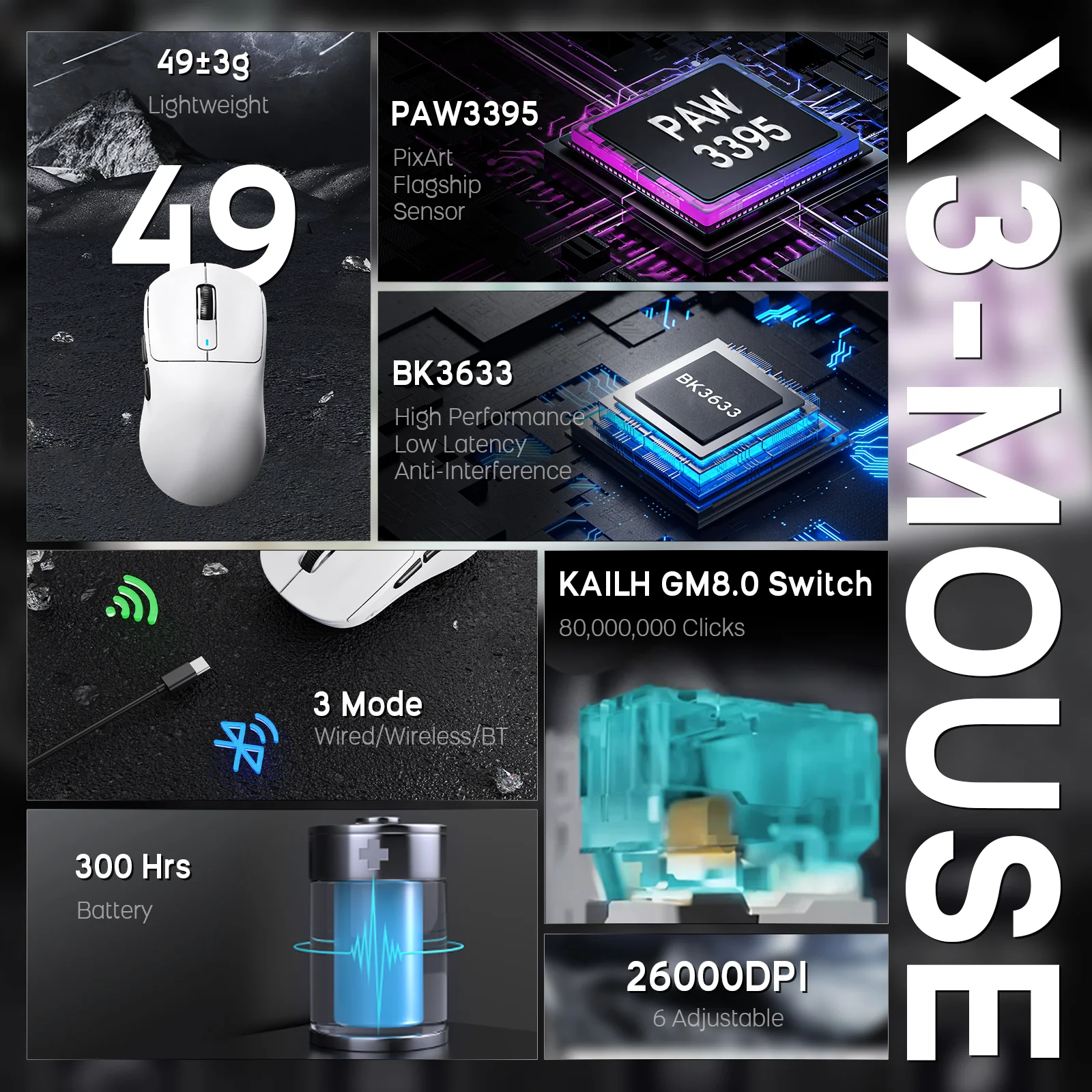 ATTACK SHARK X68HE Magnetic Keyboard With X3 Gaming Mouse Set 34 ATTACK SHARK X68HE Magnetic Keyboard With X3 Gaming Mouse Set