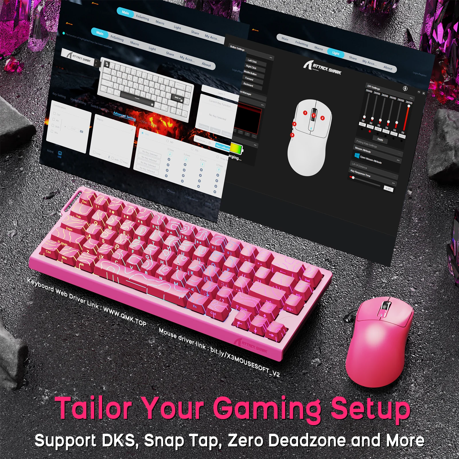 ATTACK SHARK X68HE Magnetic Keyboard With X3 Gaming Mouse Set 39 ATTACK SHARK X68HE Magnetic Keyboard With X3 Gaming Mouse Set